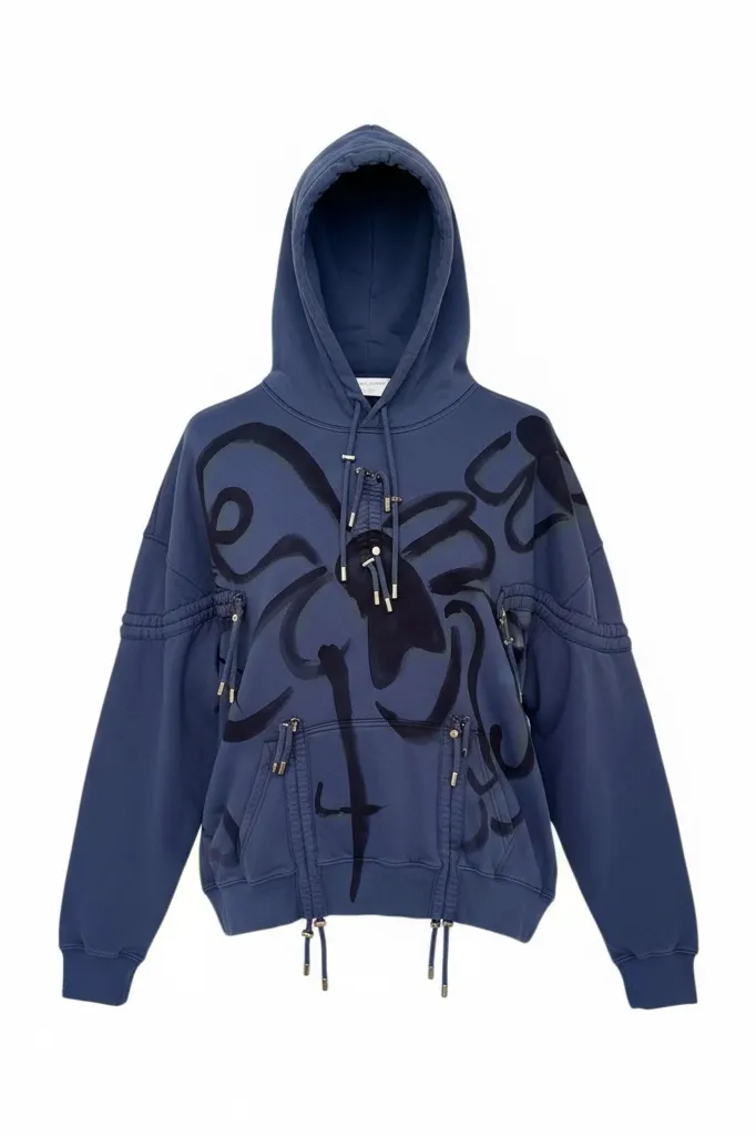 NAVY BUG BURST HOODIE sold by Collina Strada