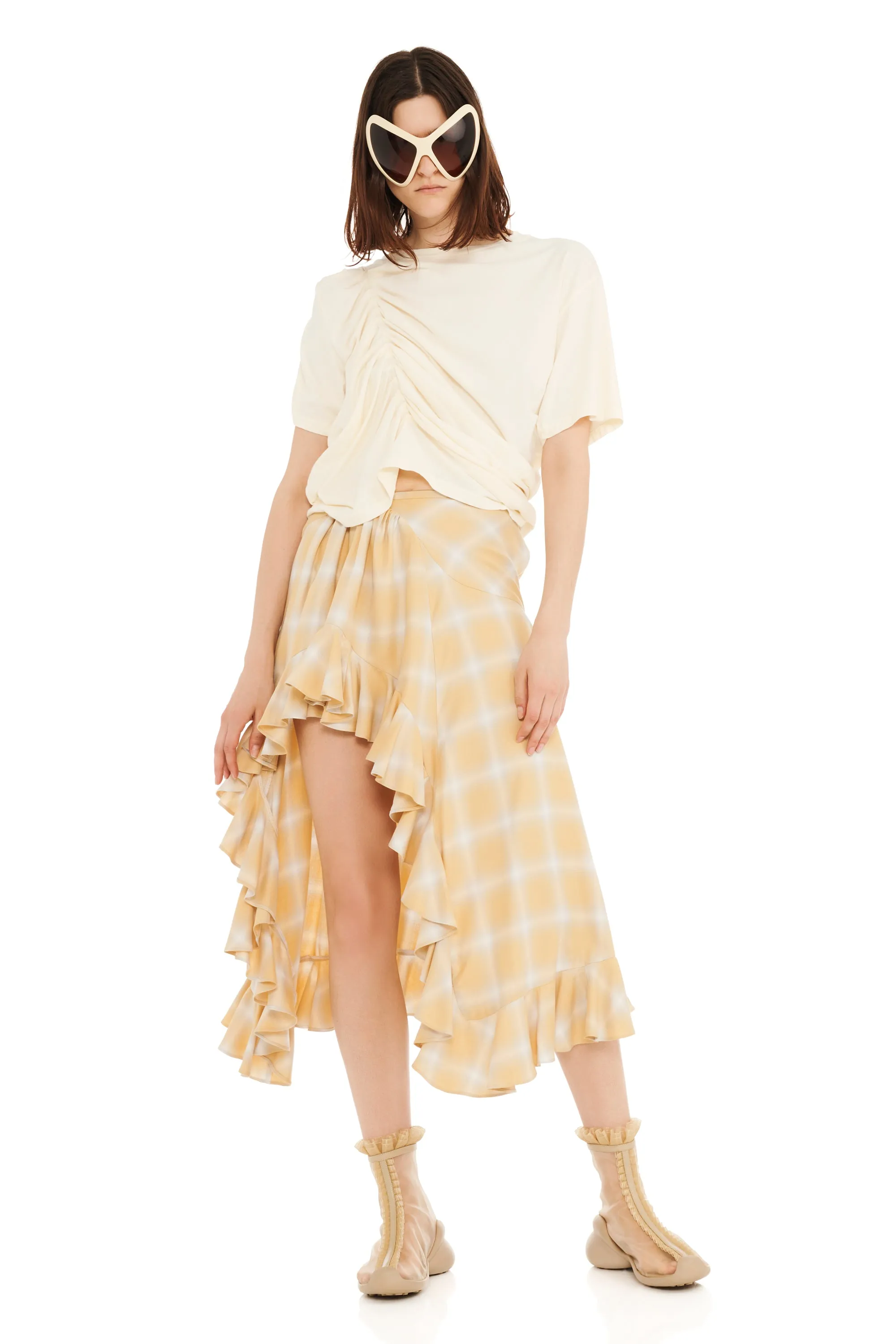 SUNNY PLAID FLORIST SKIRT sold by Collina Strada