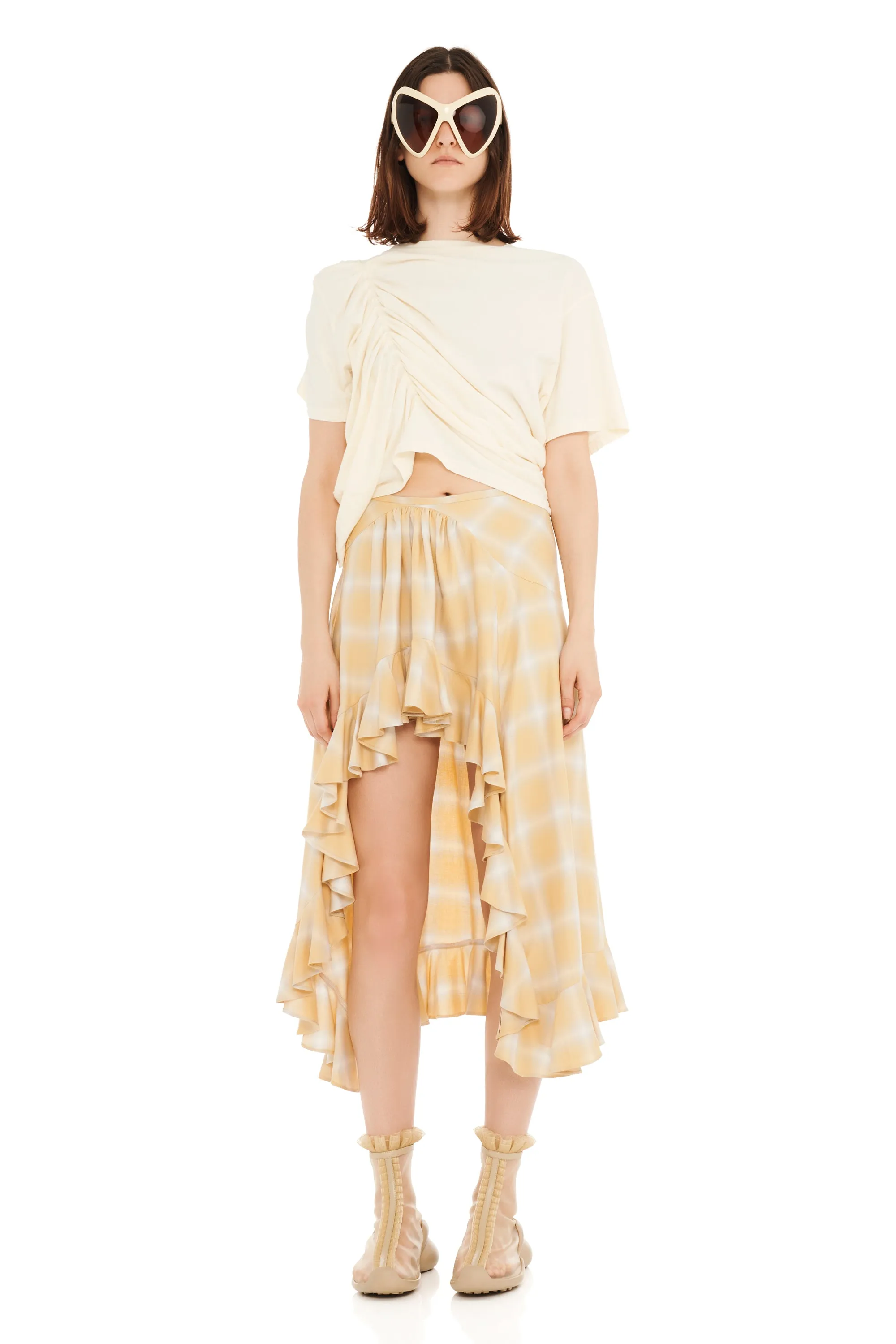 SUNNY PLAID FLORIST SKIRT sold by Collina Strada product image thumbnail 3