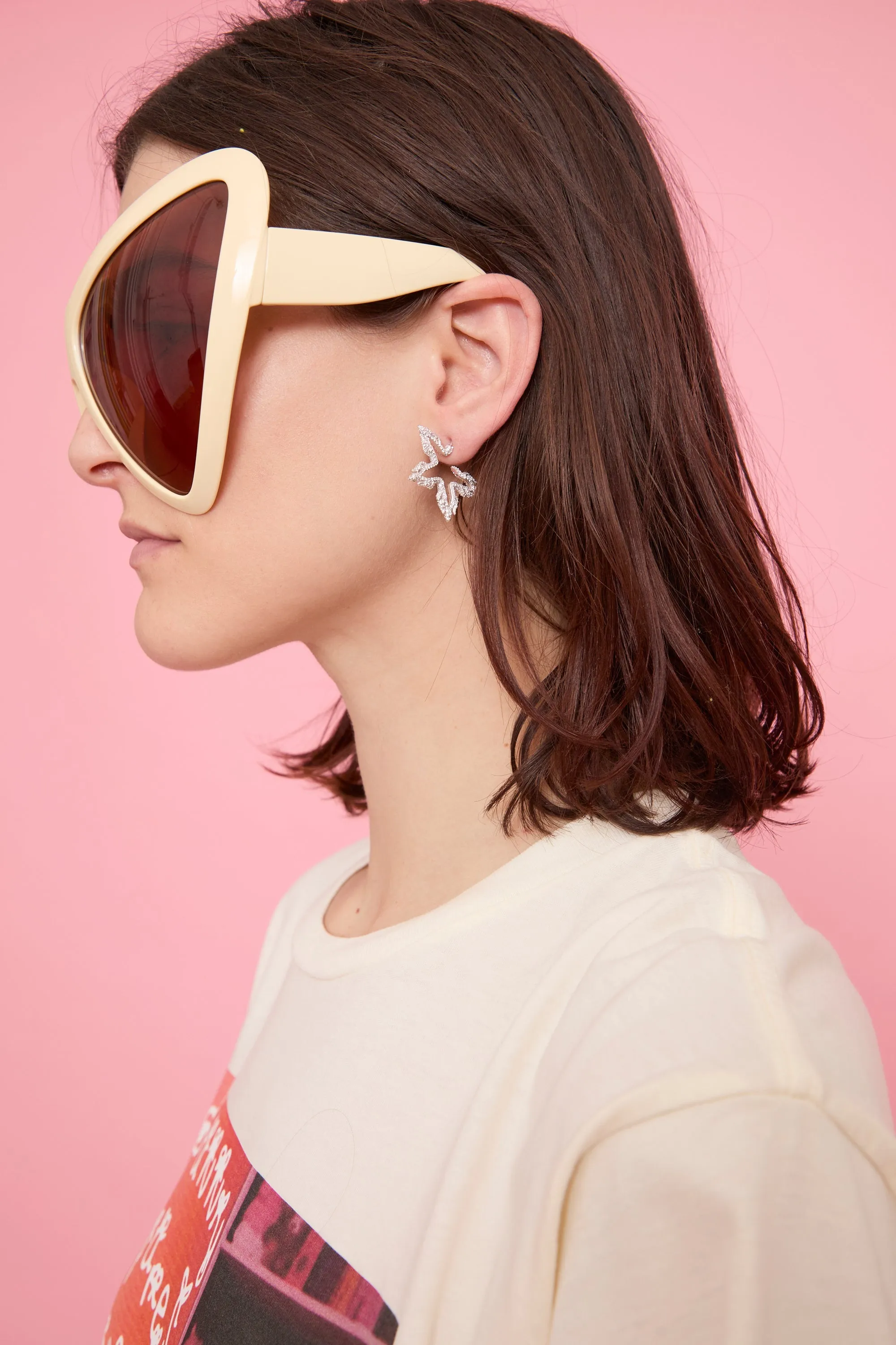 CRYSTAL CLEAR FLAME STAR EARRINGS sold by Collina Strada product image thumbnail 2