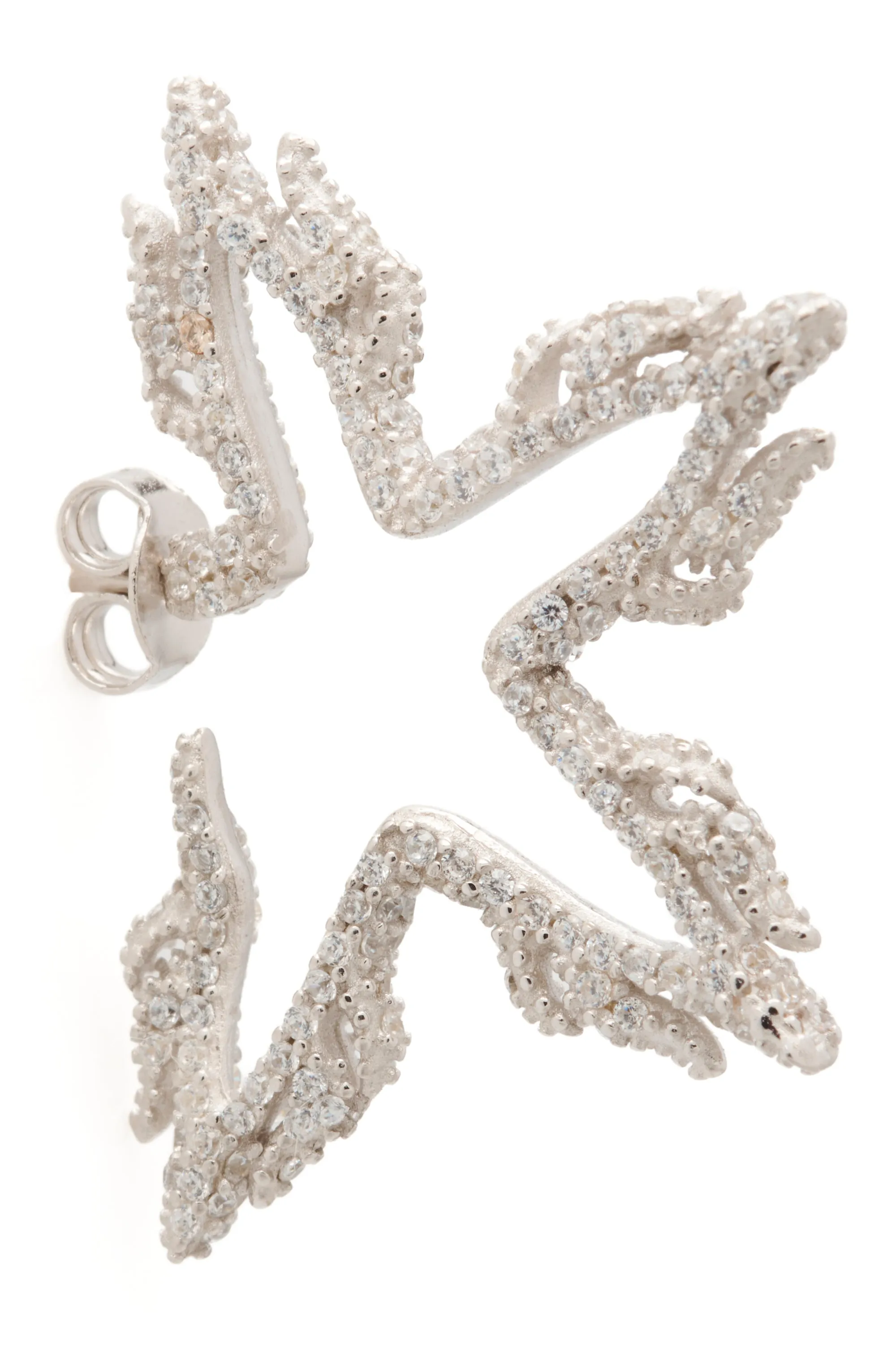 CRYSTAL CLEAR FLAME STAR EARRINGS sold by Collina Strada product image thumbnail 3