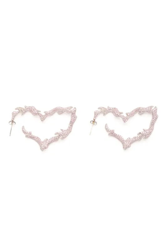 PINK FLAME HEART EARRINGS sold by Collina Strada