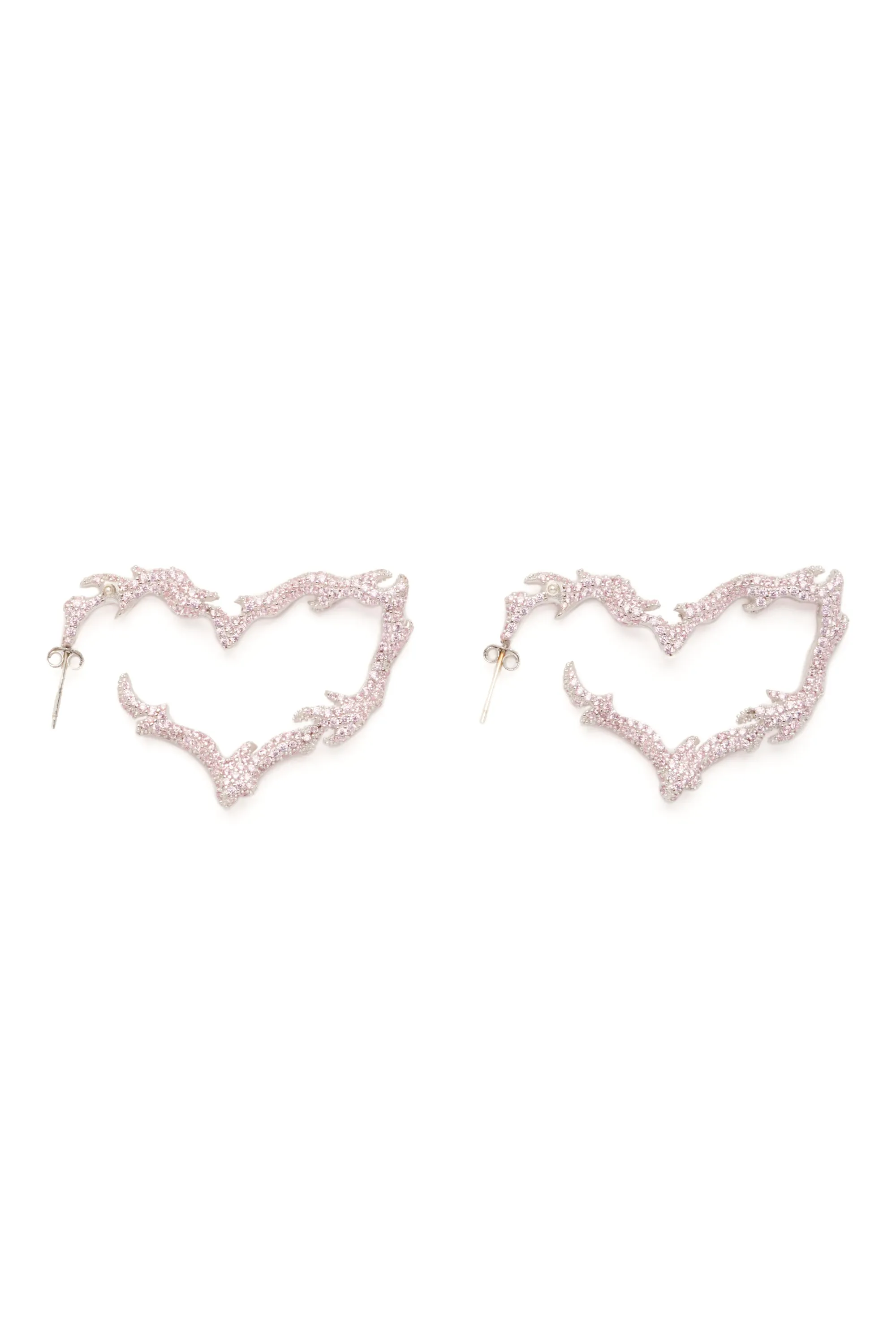PINK FLAME HEART EARRINGS sold by Collina Strada