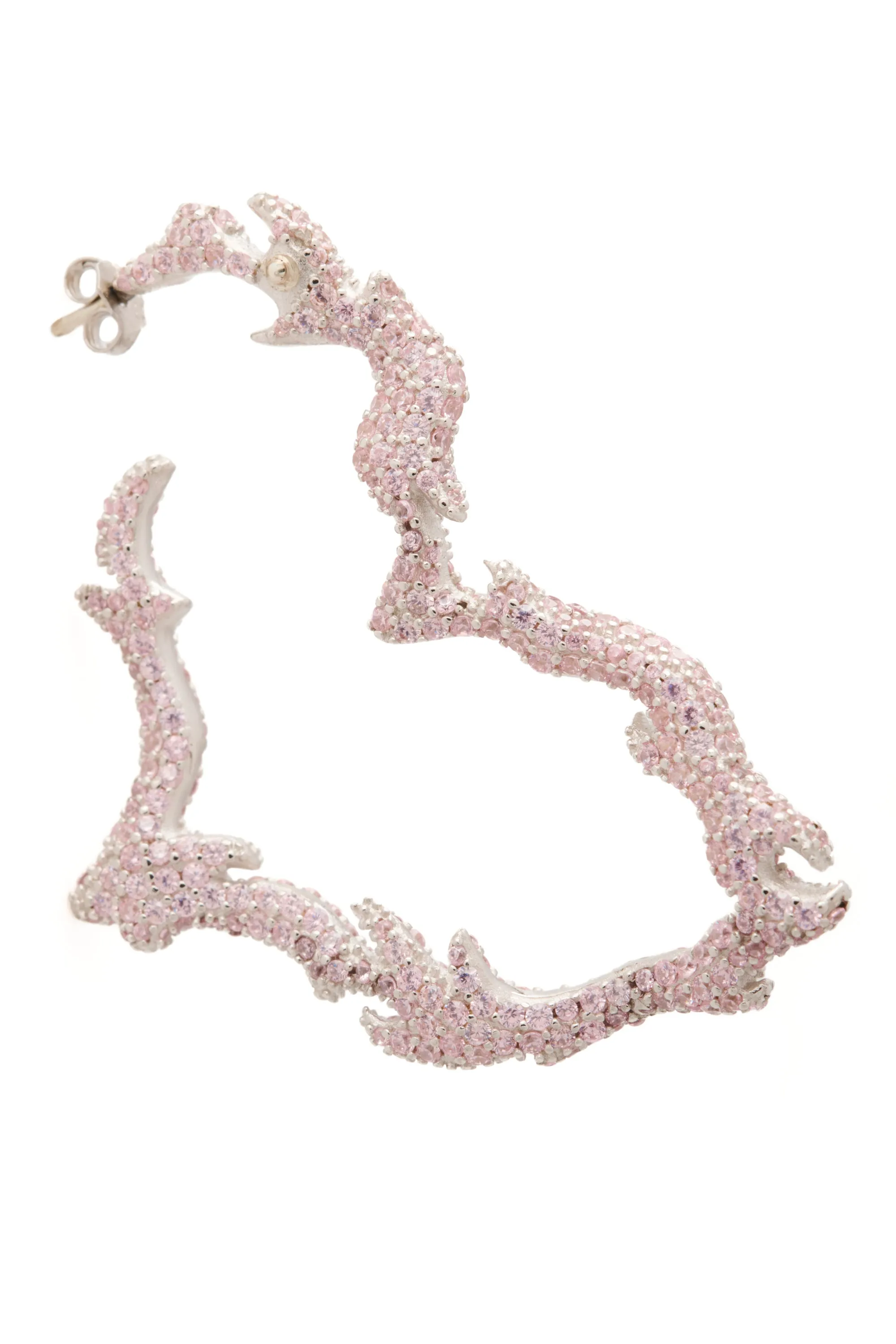 PINK FLAME HEART EARRINGS sold by Collina Strada product image thumbnail 3