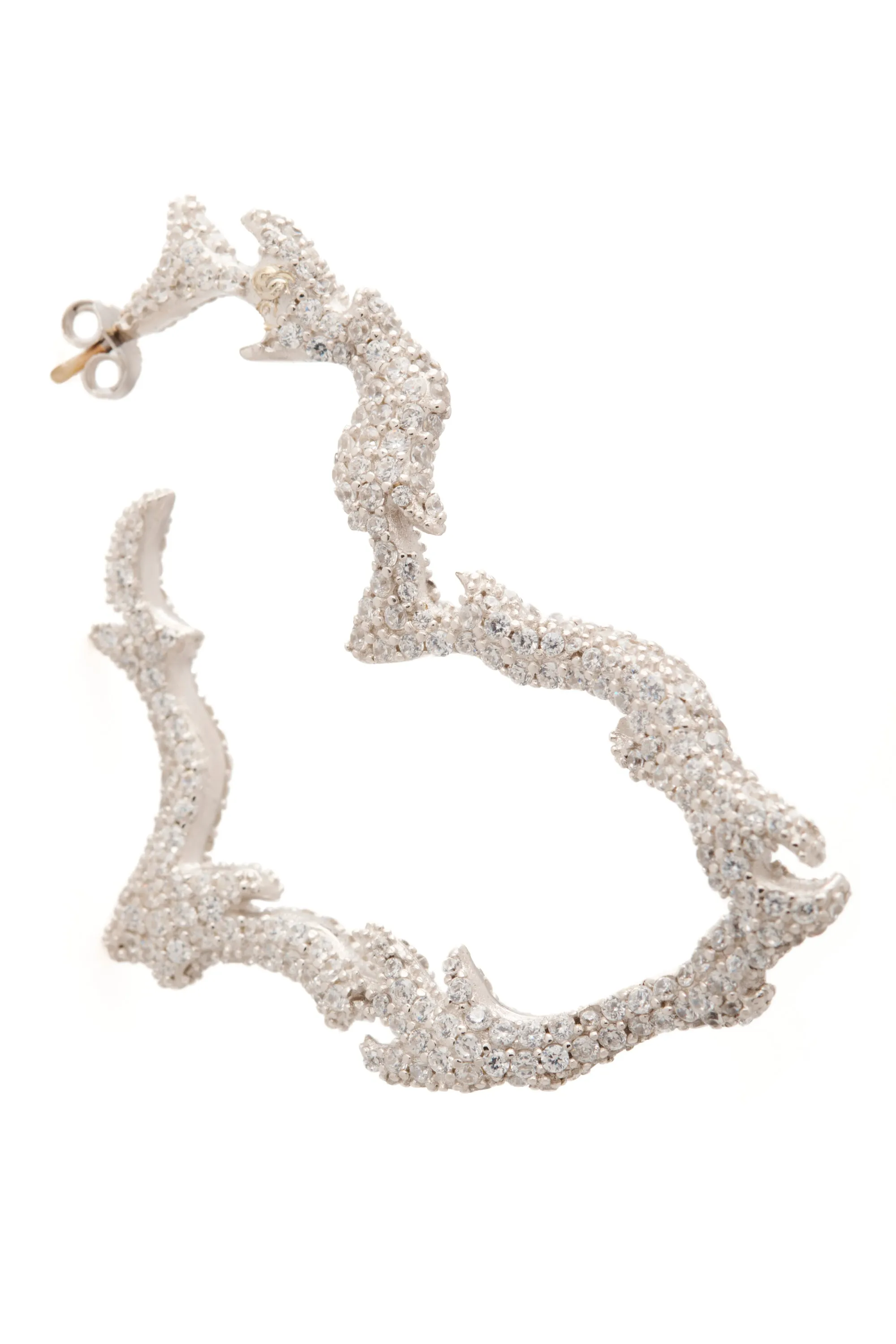 CRYSTAL CLEAR FLAME HEART EARRINGS sold by Collina Strada product image thumbnail 3