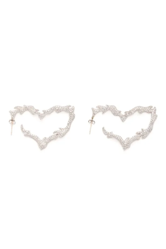 CRYSTAL CLEAR FLAME HEART EARRINGS sold by Collina Strada