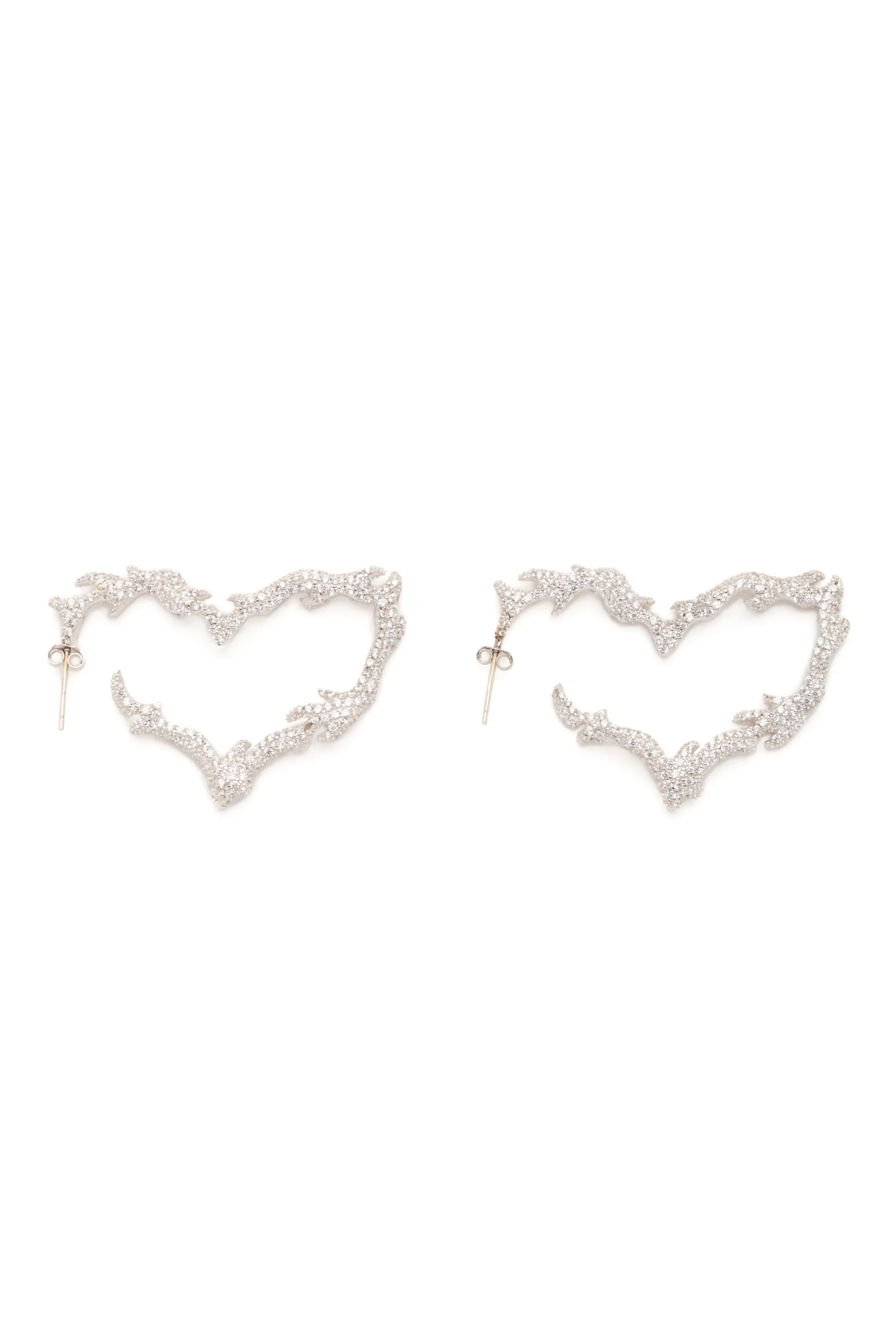 CRYSTAL CLEAR FLAME HEART EARRINGS sold by Collina Strada