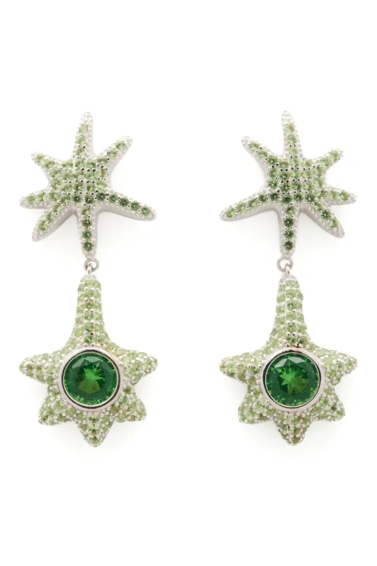 APPLE GREEN STAR DROP EARRING made by Collina Strada