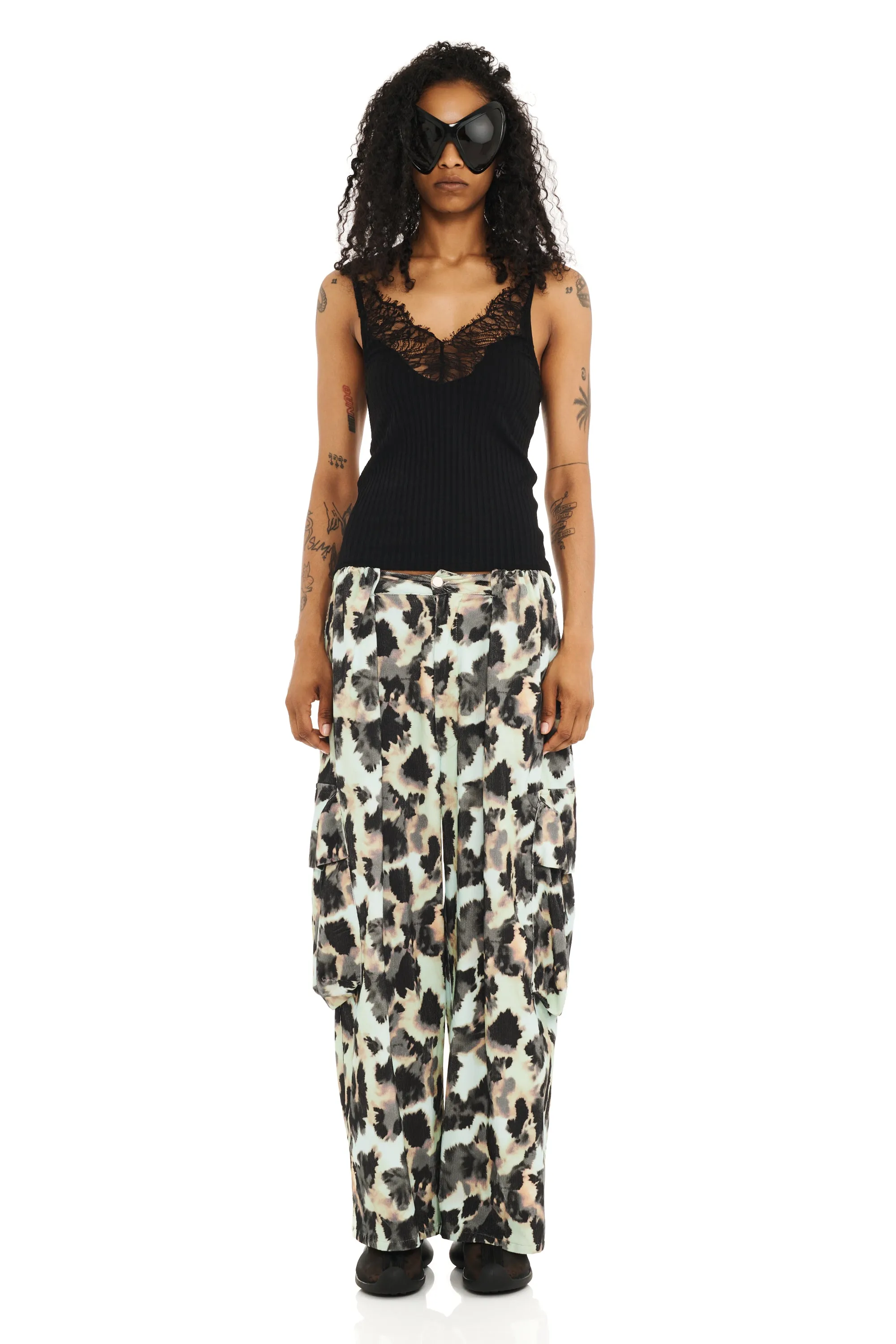 SNOW LEOPARD PLEATED CARGO PANT sold by Collina Strada