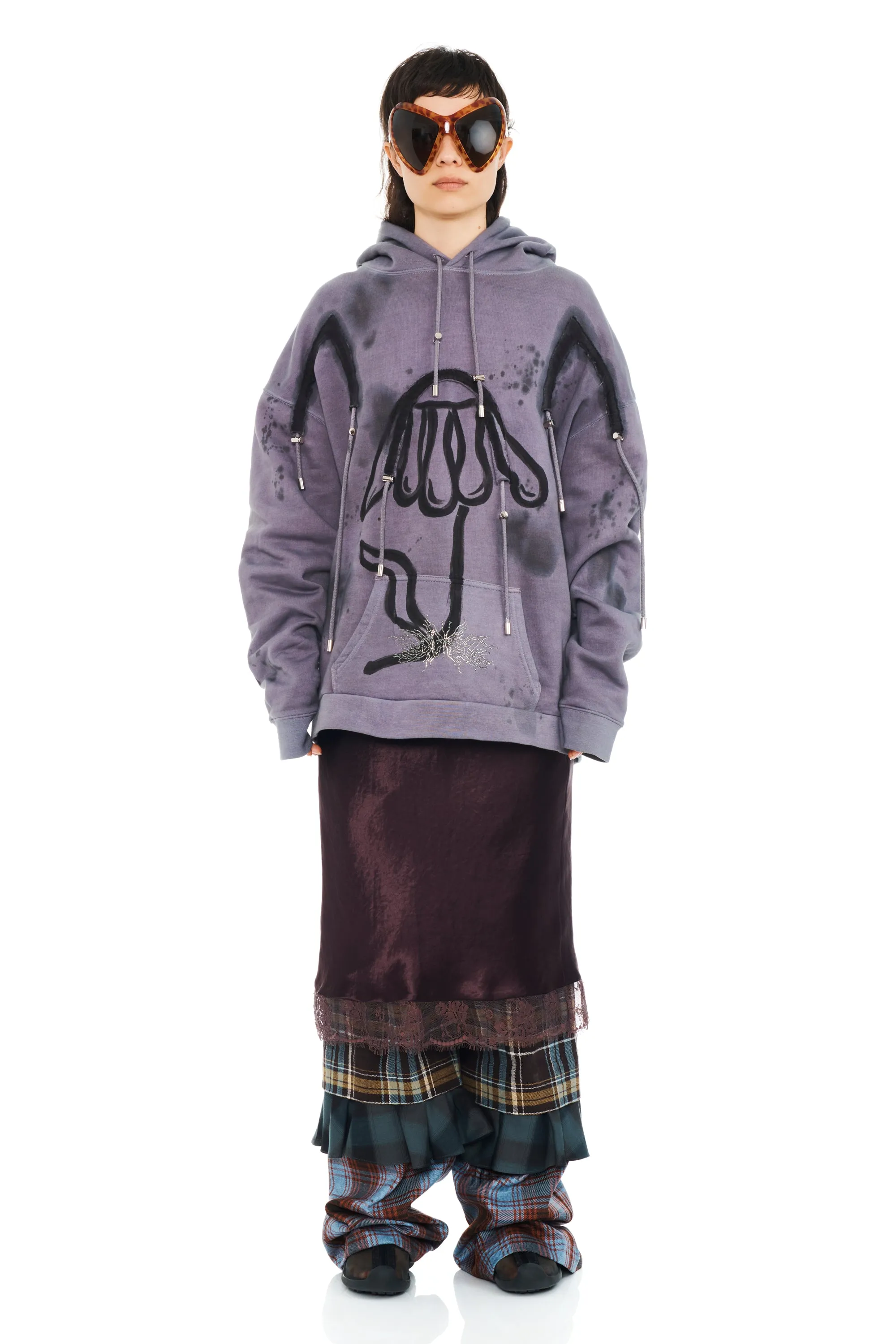 CHARCOAL DAISY ARC HOODIE sold by Collina Strada