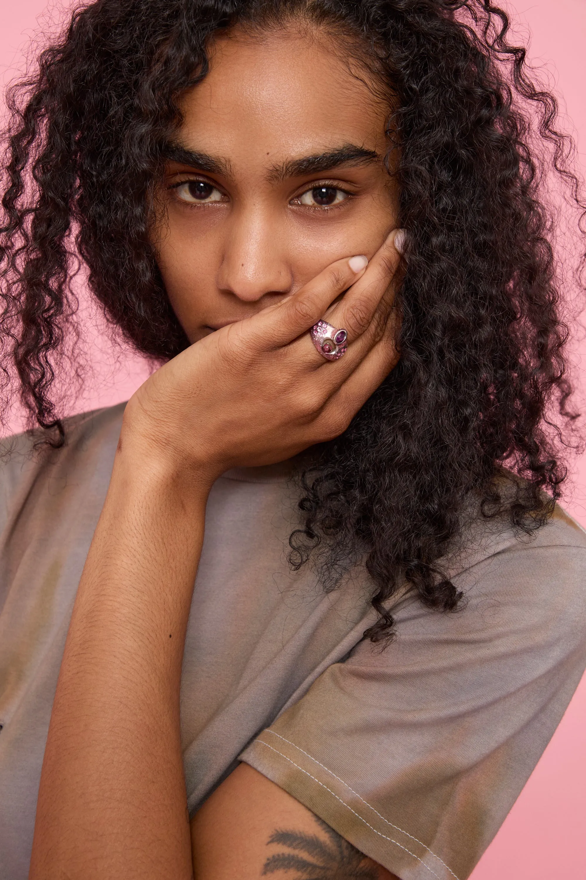 PINK METALLIC COSMIC RING sold by Collina Strada product image thumbnail 4