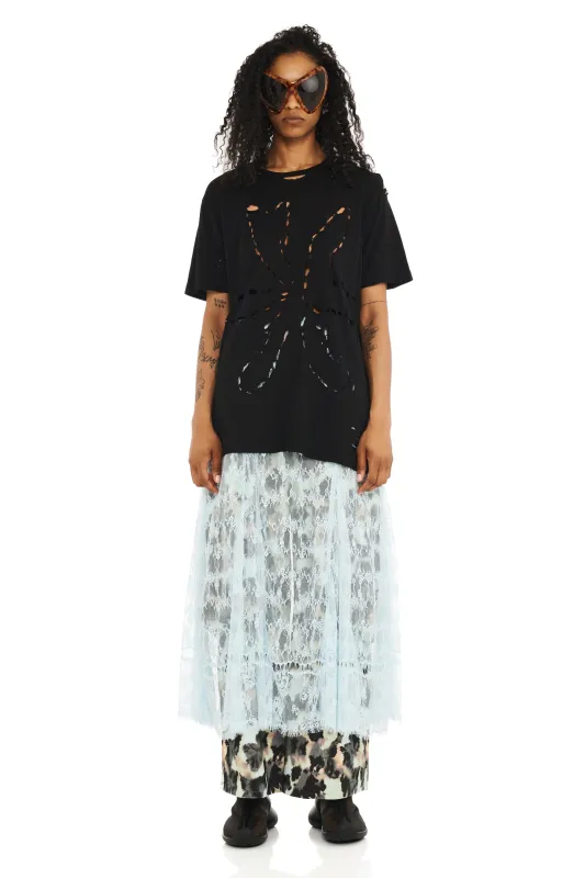 BLACK REMNANT FLOWER TEE sold by Collina Strada