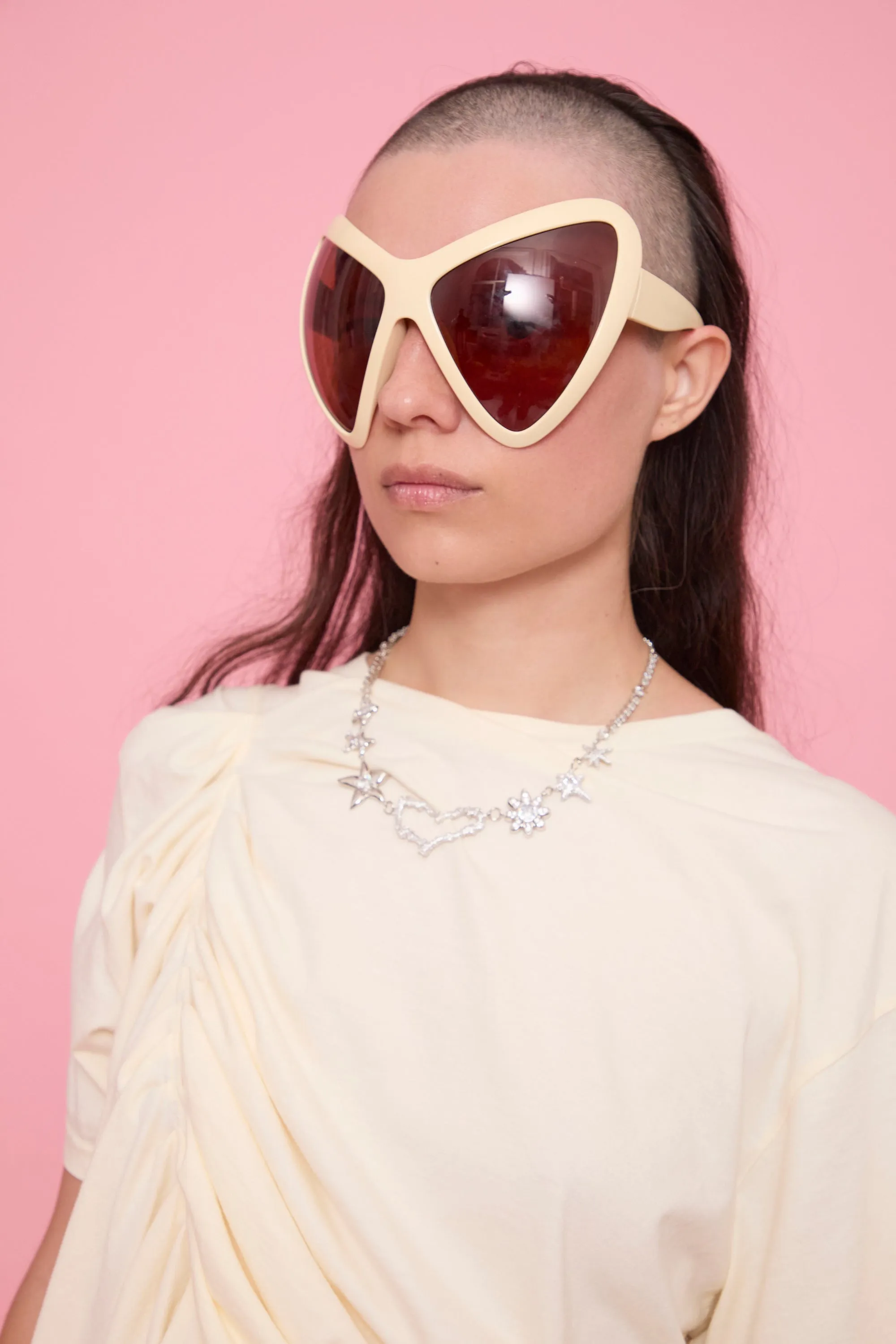 CRYSTAL CLEAR HEART FLAME CONSTELLATION NECKLACE sold by Collina Strada