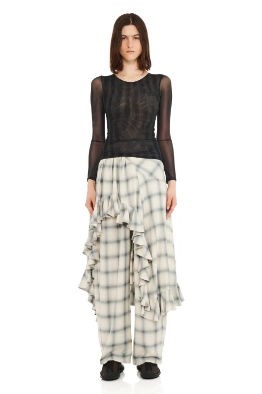 BLACK WAVY FLOWER STRIPE CARDIO CREW made by Collina Strada