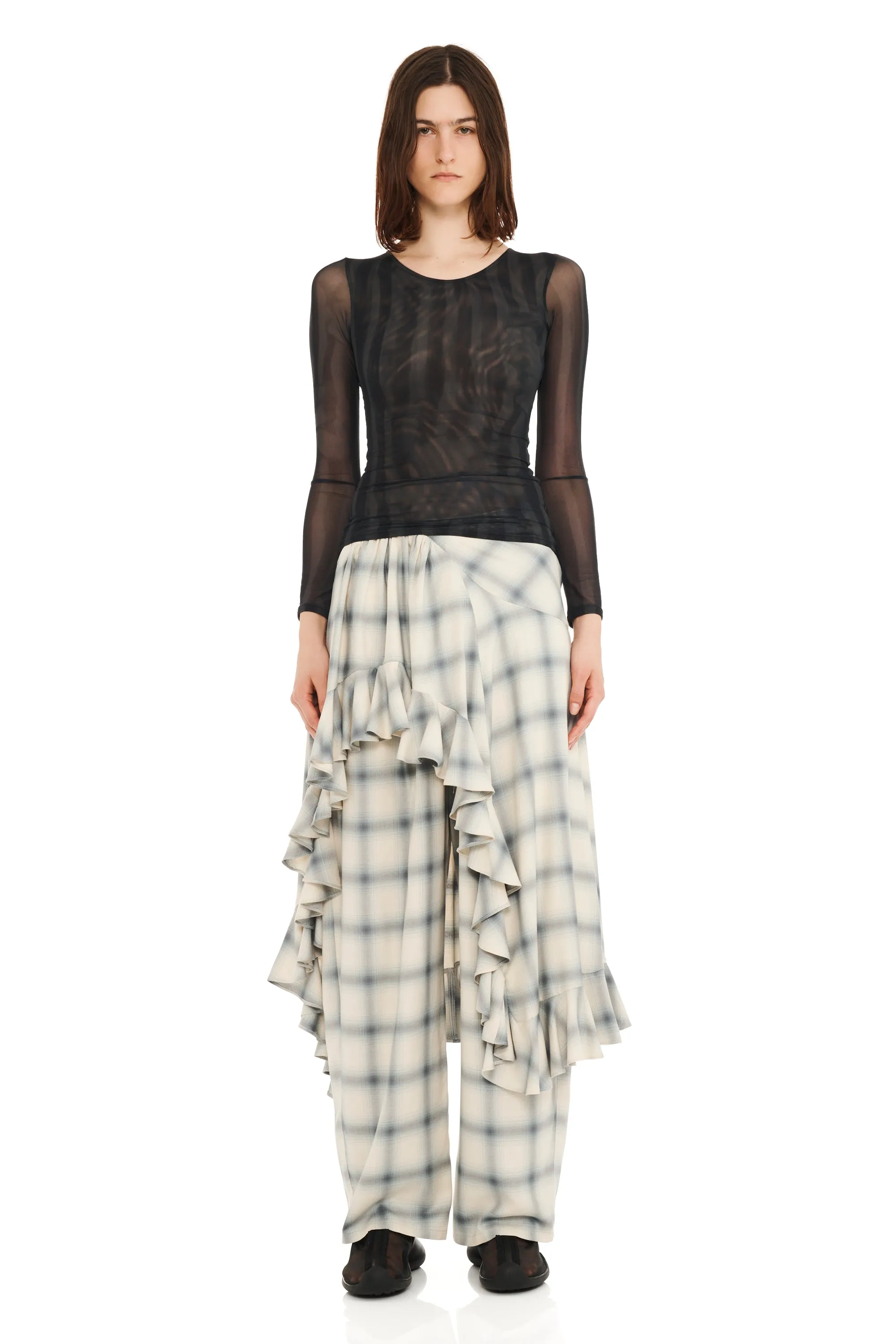 BLACK WAVY FLOWER STRIPE CARDIO CREW sold by Collina Strada