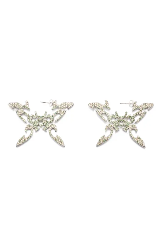 APPLE GREEN BUTTERFLY TATTOO EARRINGS made by Collina Strada