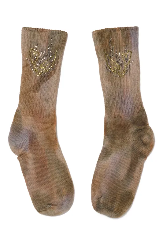 RHINESTONE REISHI AURORA ORGANIC COTTON SOCKS made by Collina Strada