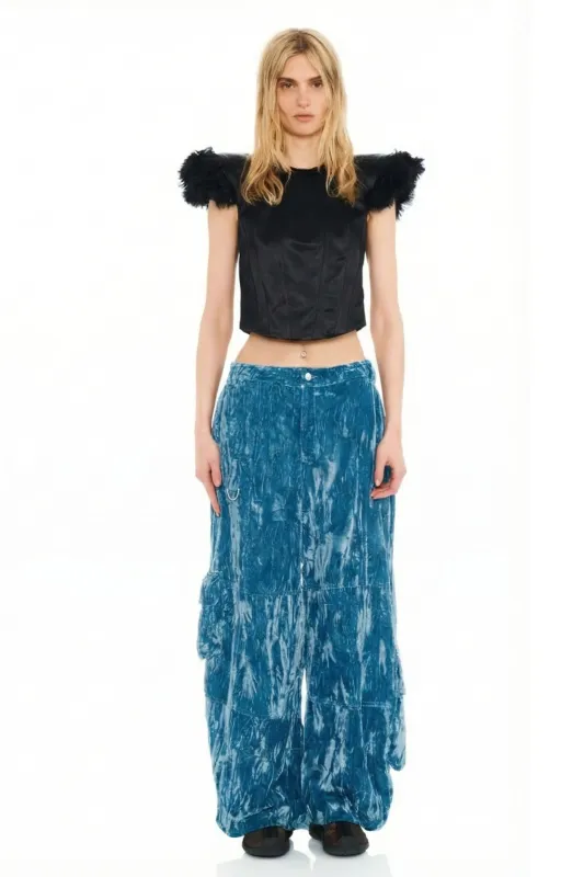 SKY VELVET LAWN CARGO made by Collina Strada