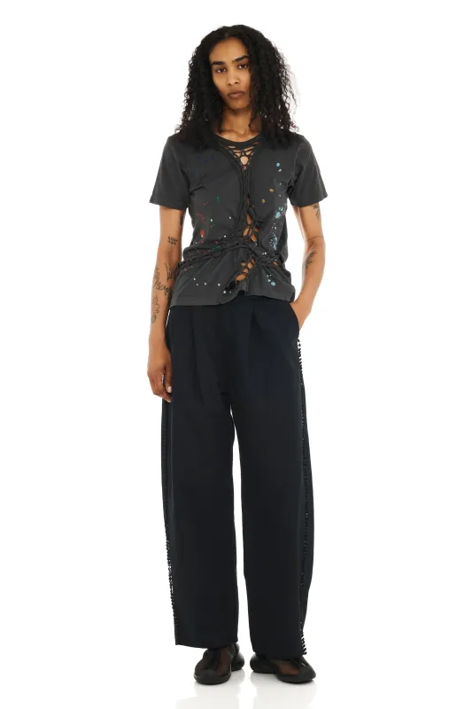 SPLATTER WASHED BLACK MINI TOSH TEE sold by Collina Strada