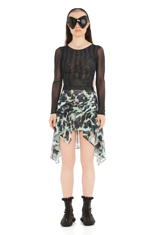 SNOW LEOPARD CELOSIA MINI SKIRT made by Collina Strada