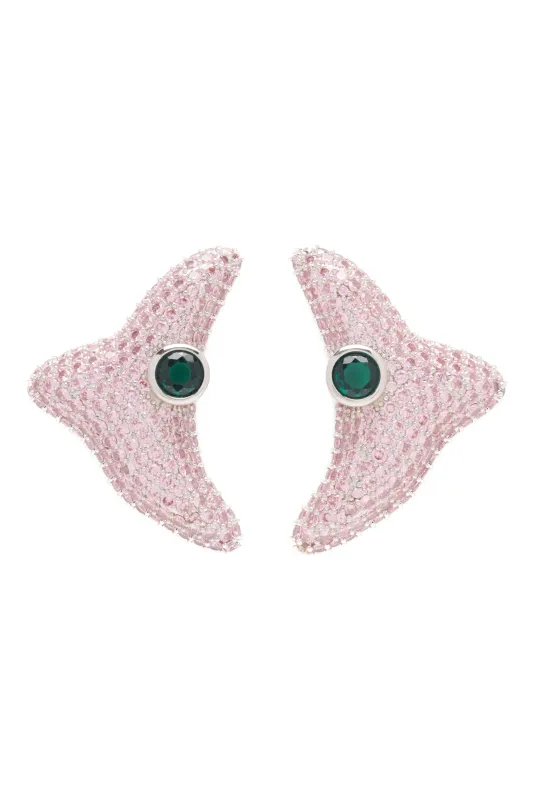 PINK EMERALD SUPER TRIGON STUDS sold by Collina Strada