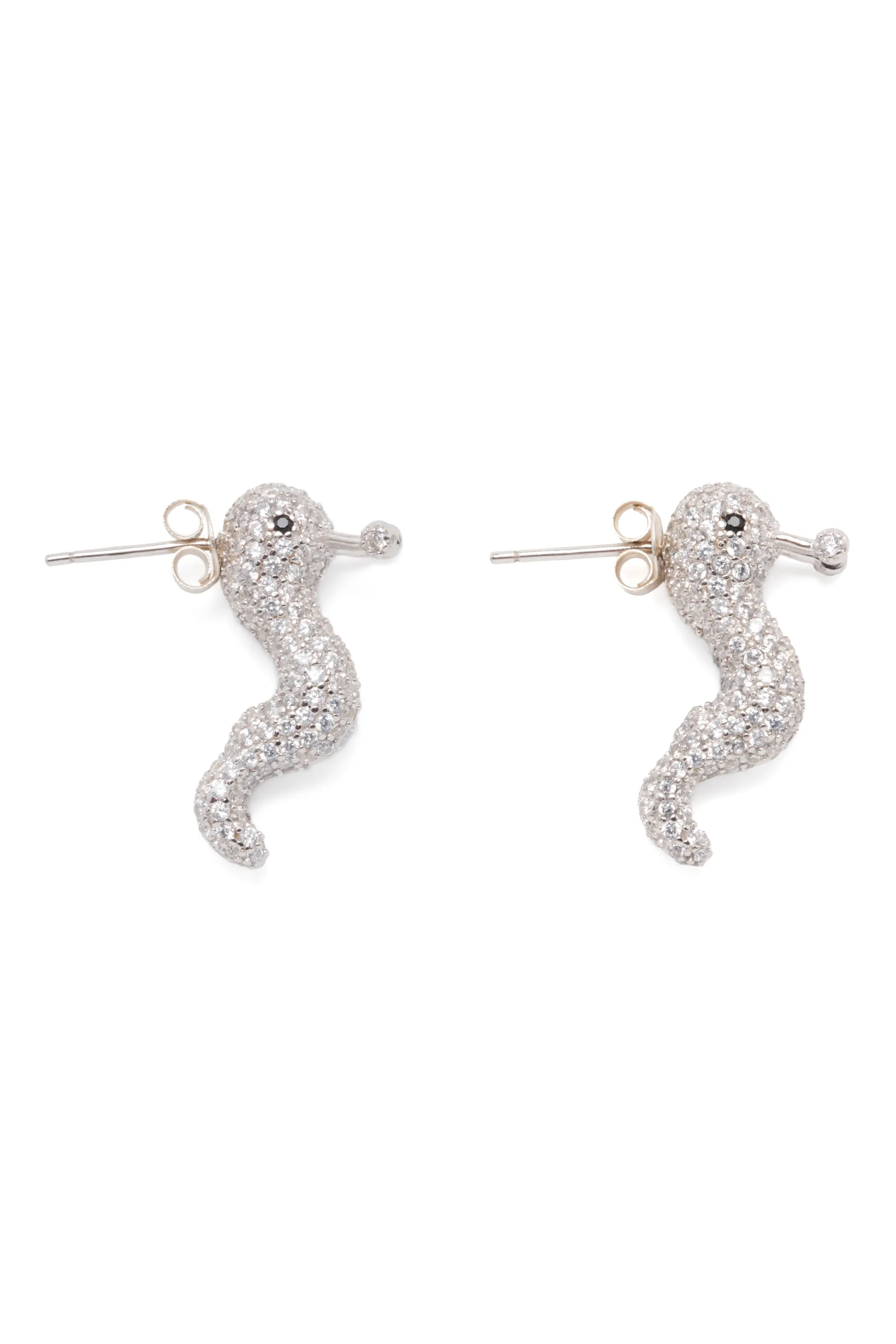 CRYSTAL CLEAR SLUG EARRINGS sold by Collina Strada