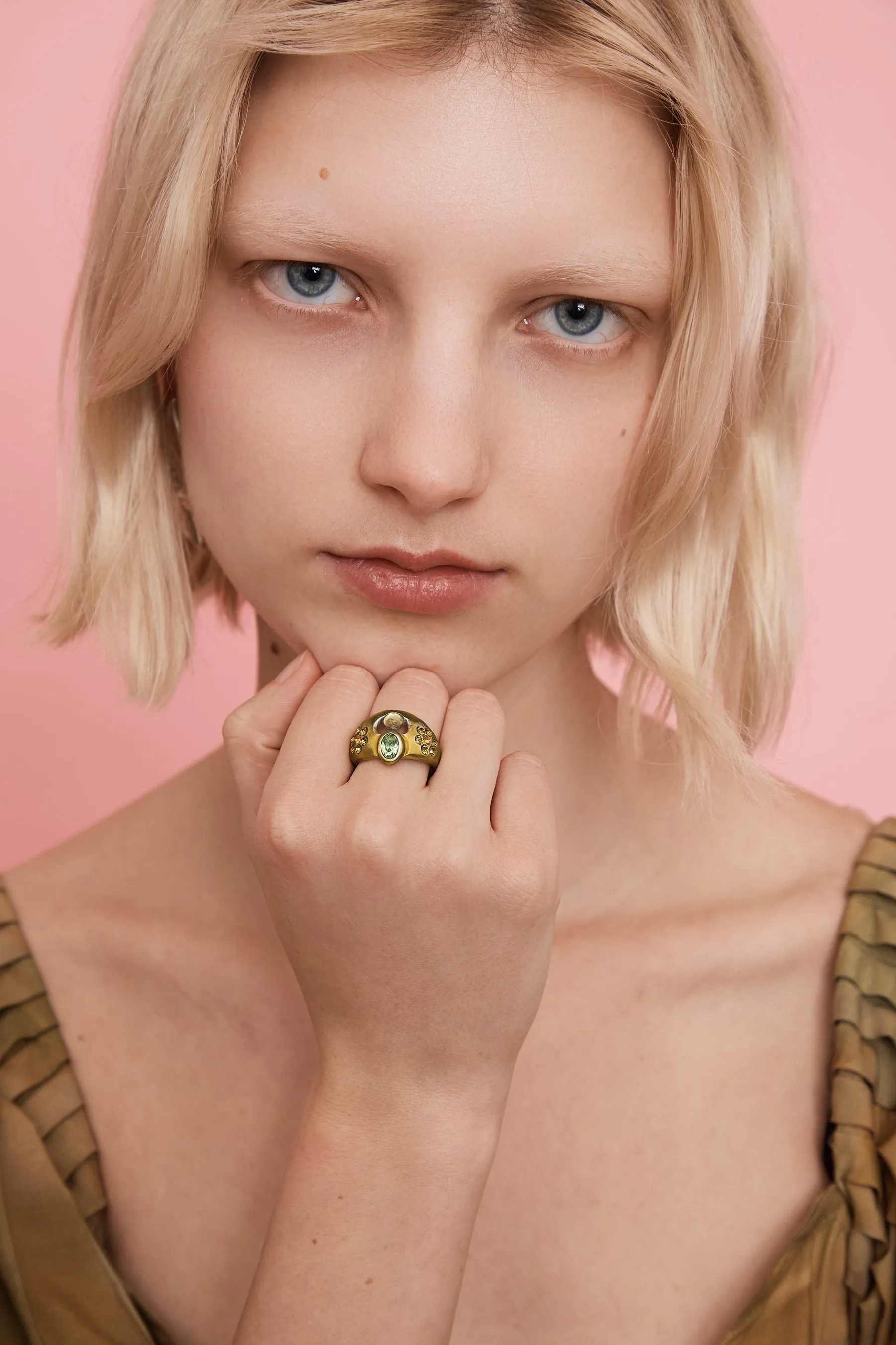 OLIVE COSMIC DAISY RING sold by Collina Strada product image thumbnail 4