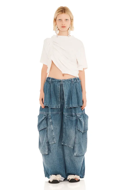 WHITE AMARYLLIS DUO TEE made by Collina Strada