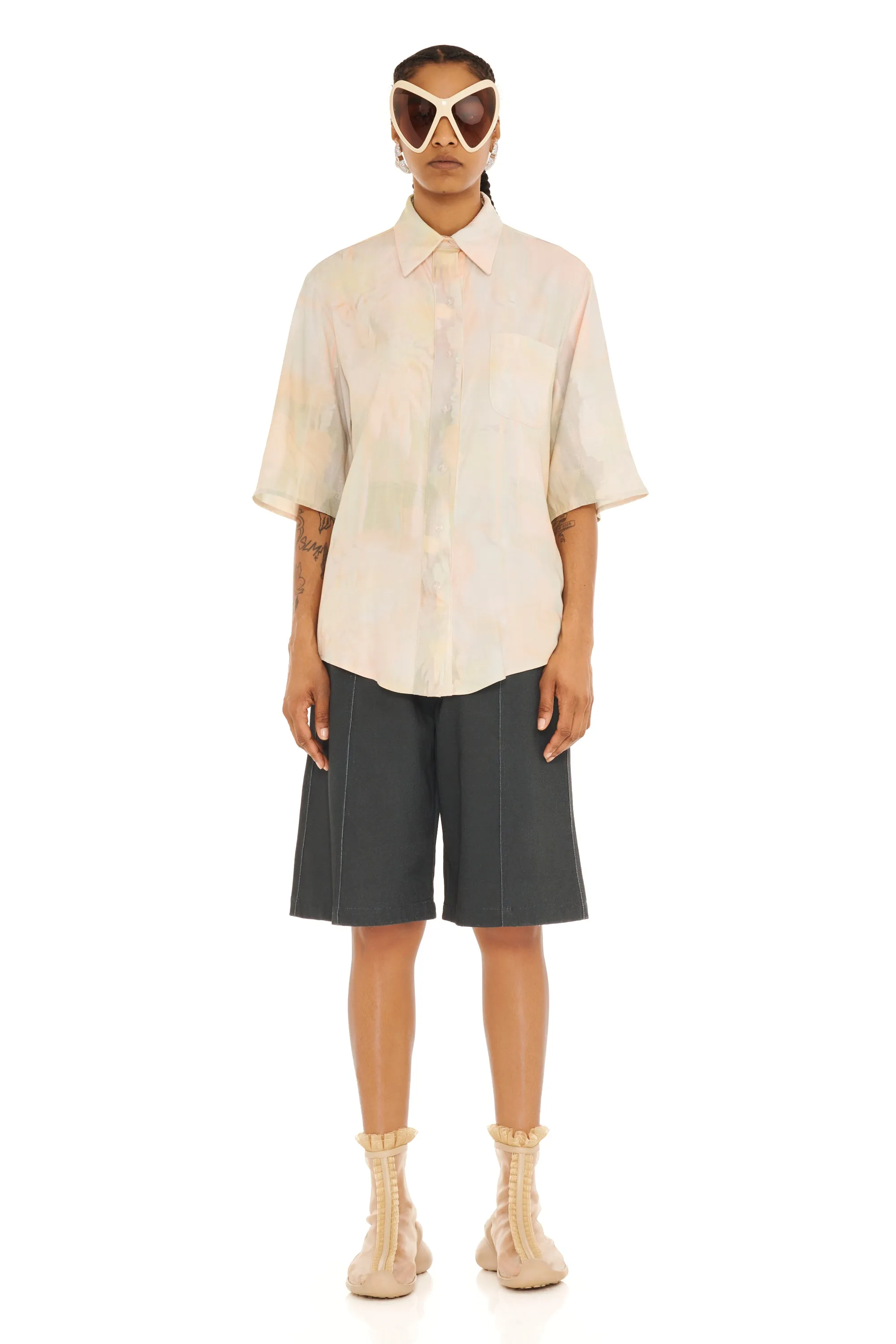 GUA SHA PLAID SUNNY BUTTON UP sold by Collina Strada product image thumbnail 5