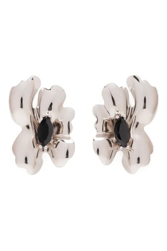 BLACK DIAMOND MOLTEN FLOWER EARRING sold by Collina Strada