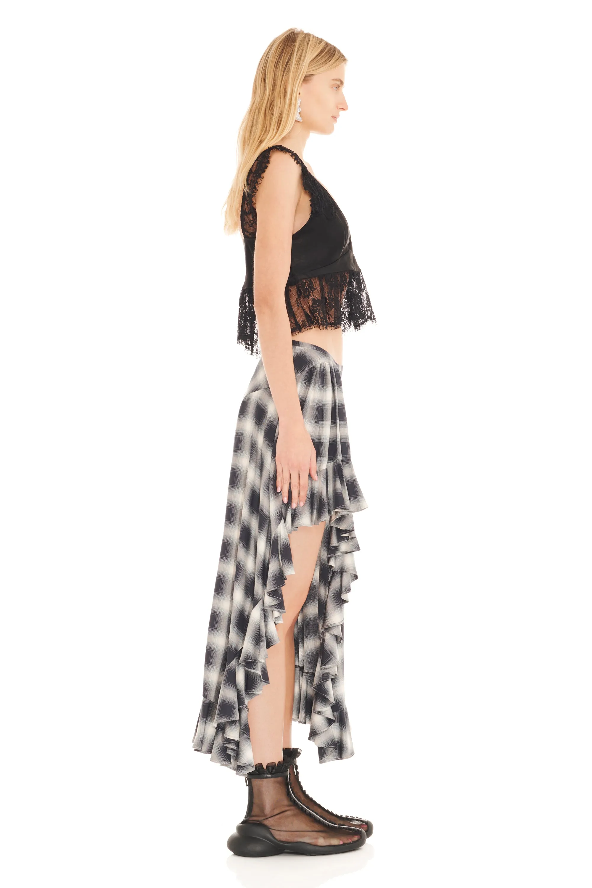 FOG PLAID FLORIST SKIRT sold by Collina Strada product image thumbnail 4