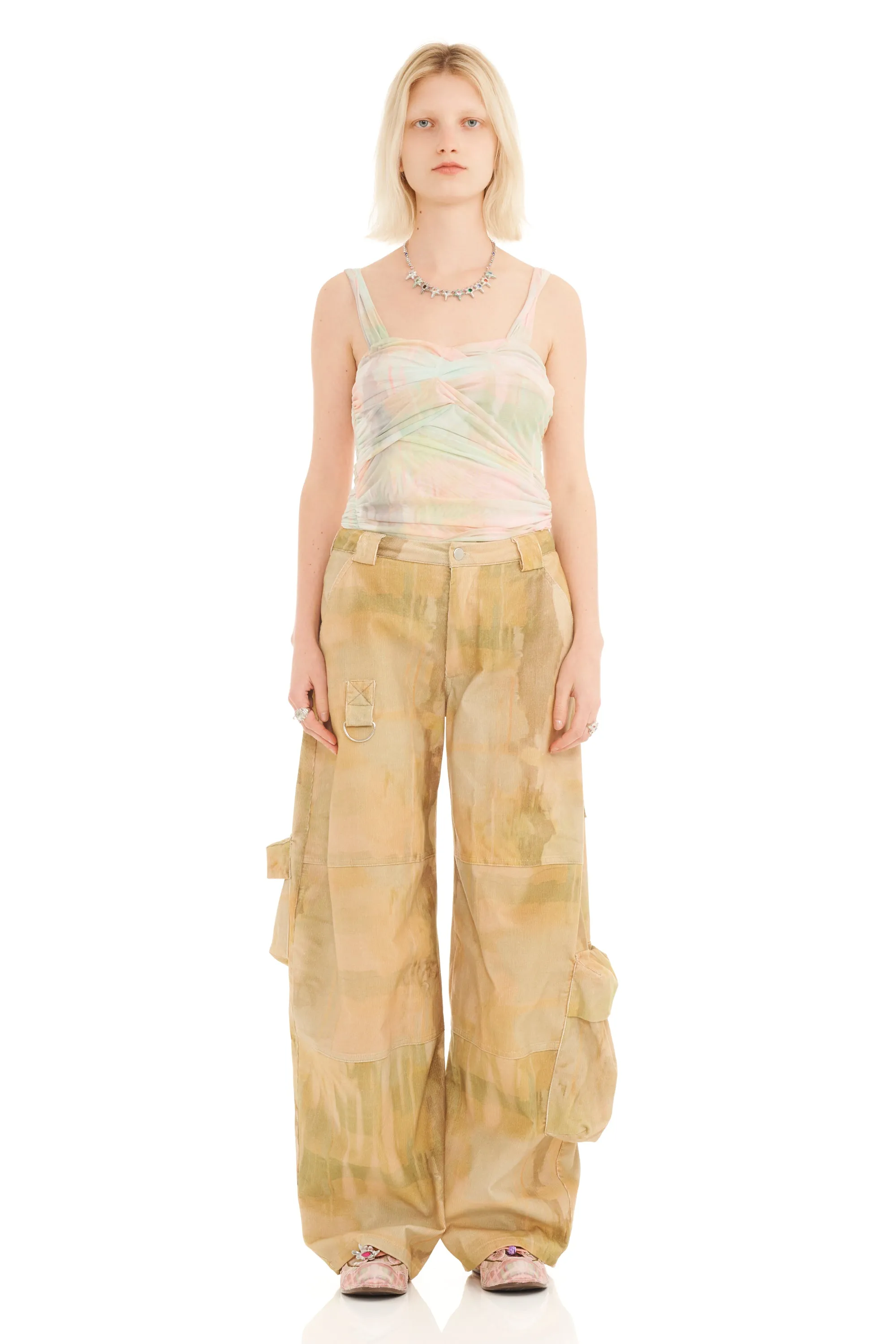 OLIVE GUA SHA LAWN CARGO PANT sold by Collina Strada