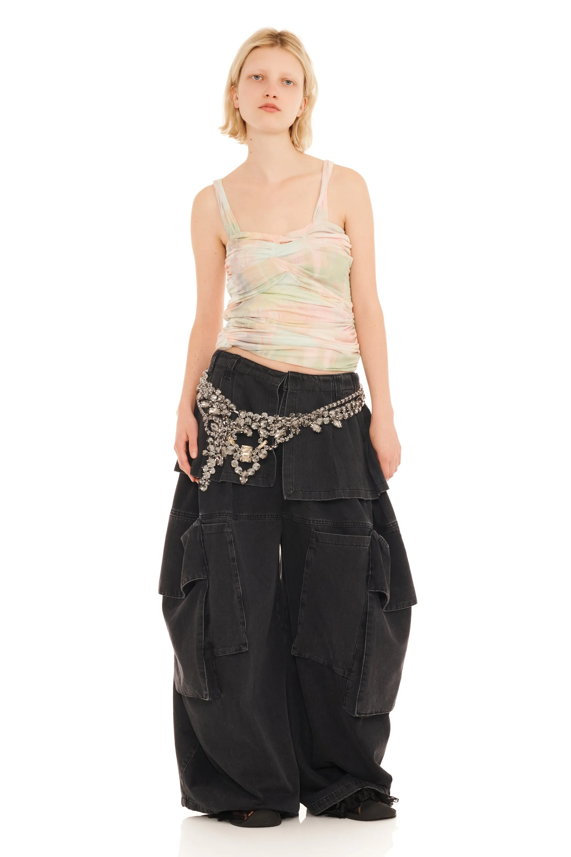 GUA SHA PLAID NETTLE TANK sold by Collina Strada