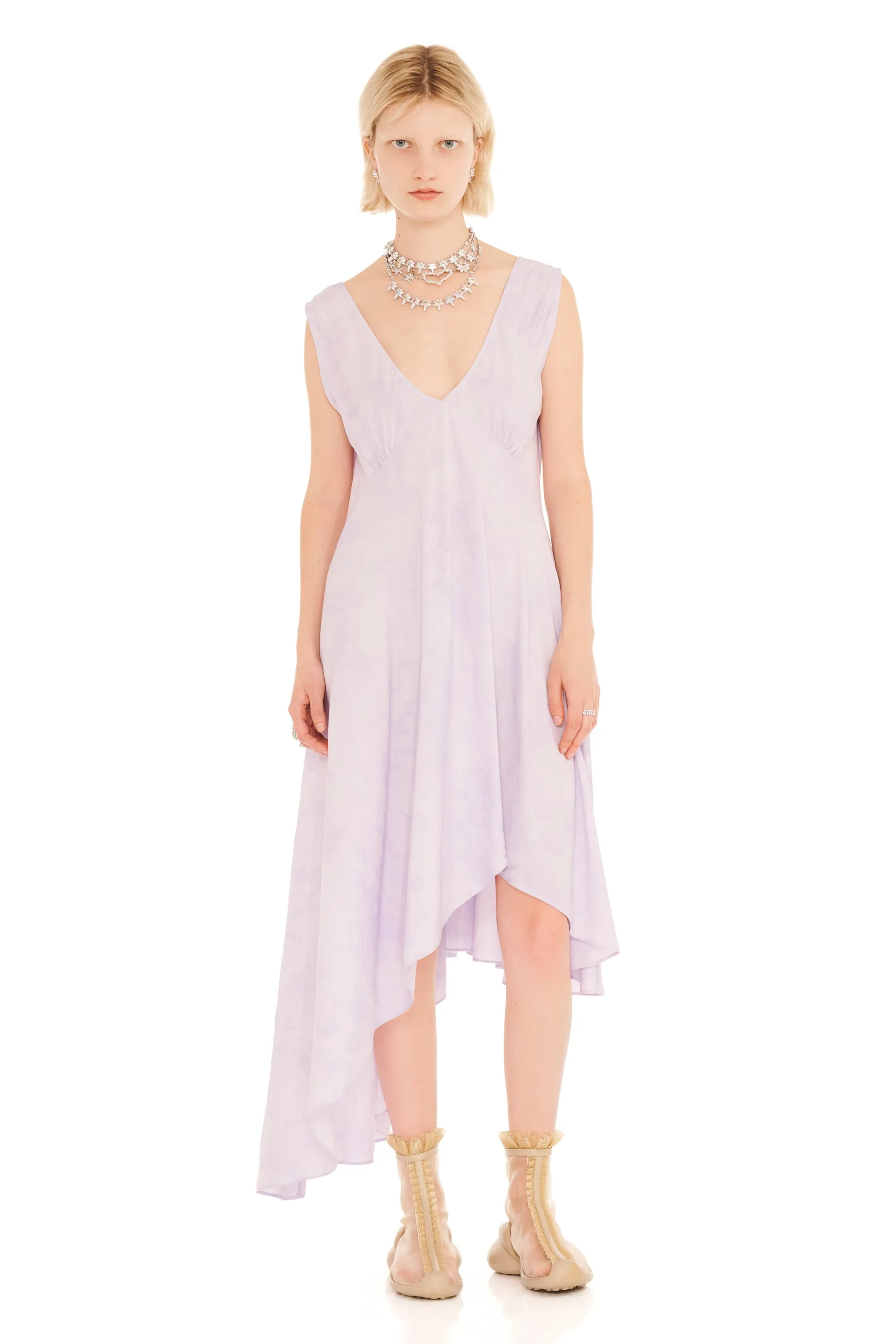 LILAC FLORAL SCRIBBLE TULIP DRESS sold by Collina Strada product image thumbnail 2