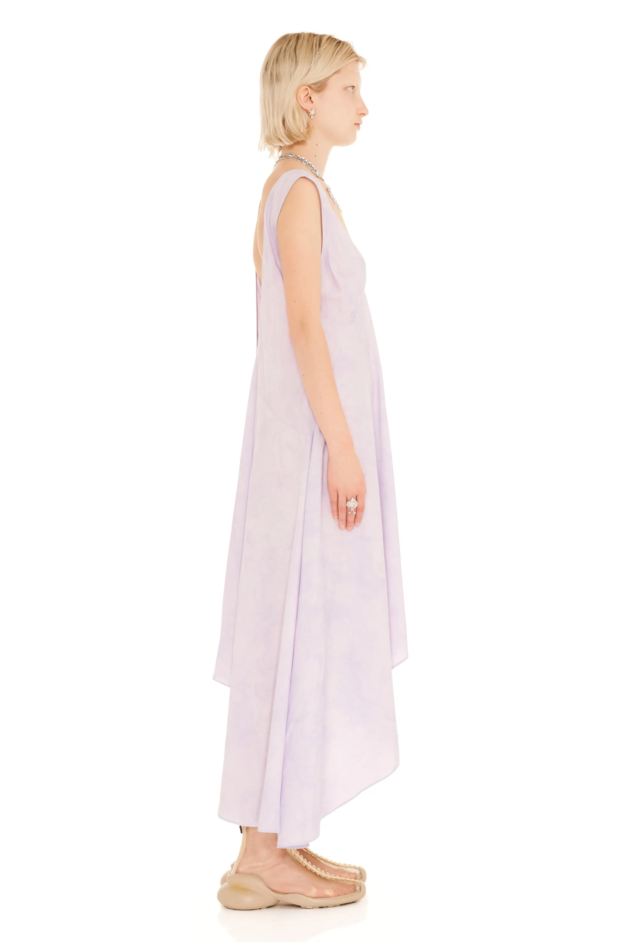 LILAC FLORAL SCRIBBLE TULIP DRESS sold by Collina Strada product image thumbnail 4