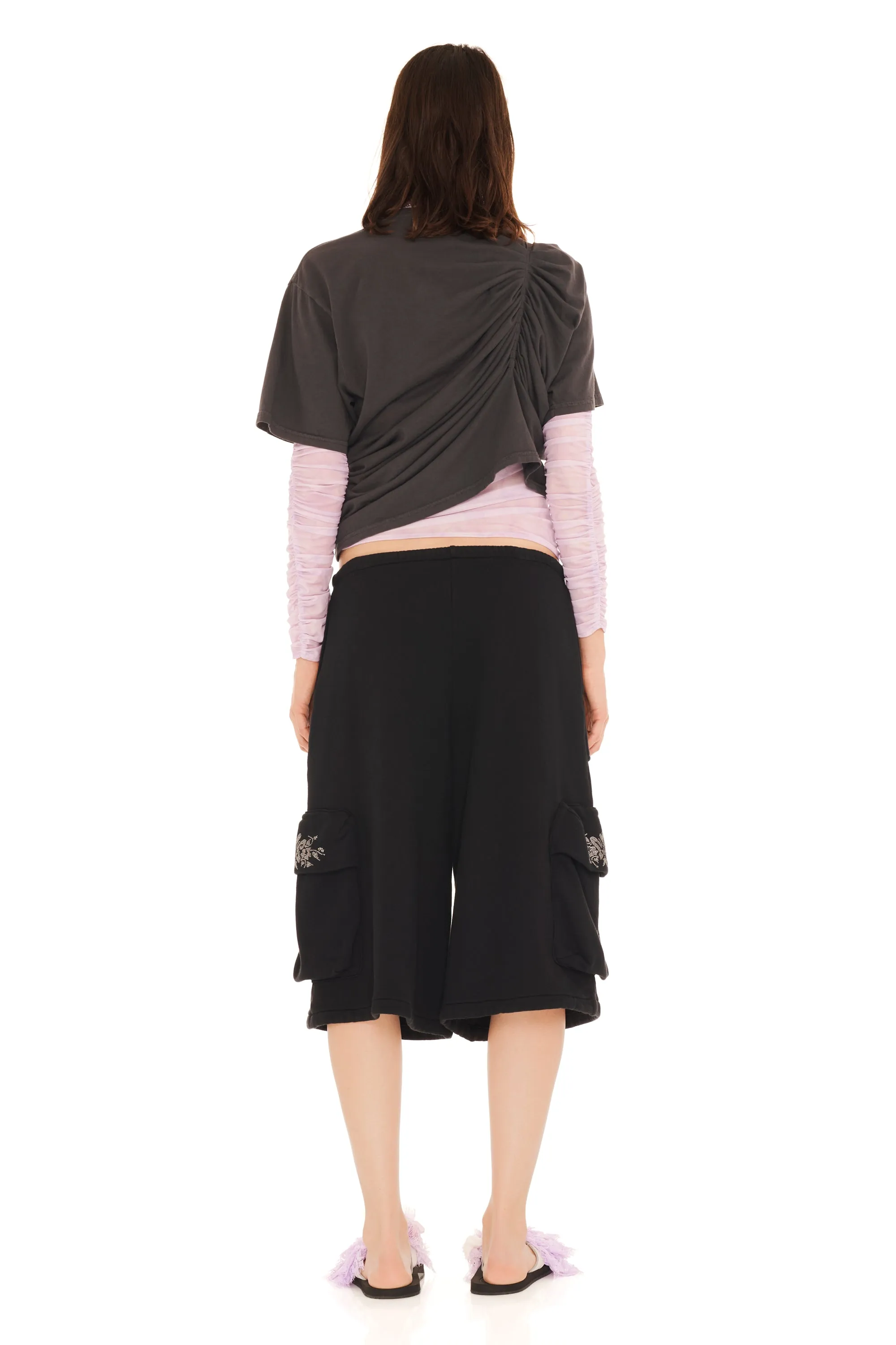 RHINESTONE BLACK CARGO SWEATSHORT sold by Collina Strada product image thumbnail 5