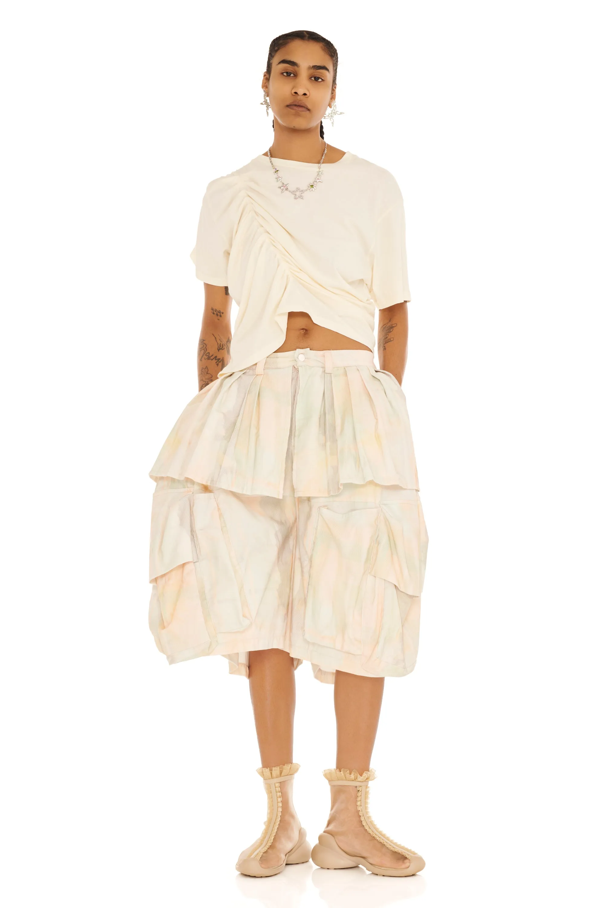 GUA SHA PLAID HAZEL CARGO SHORT sold by Collina Strada