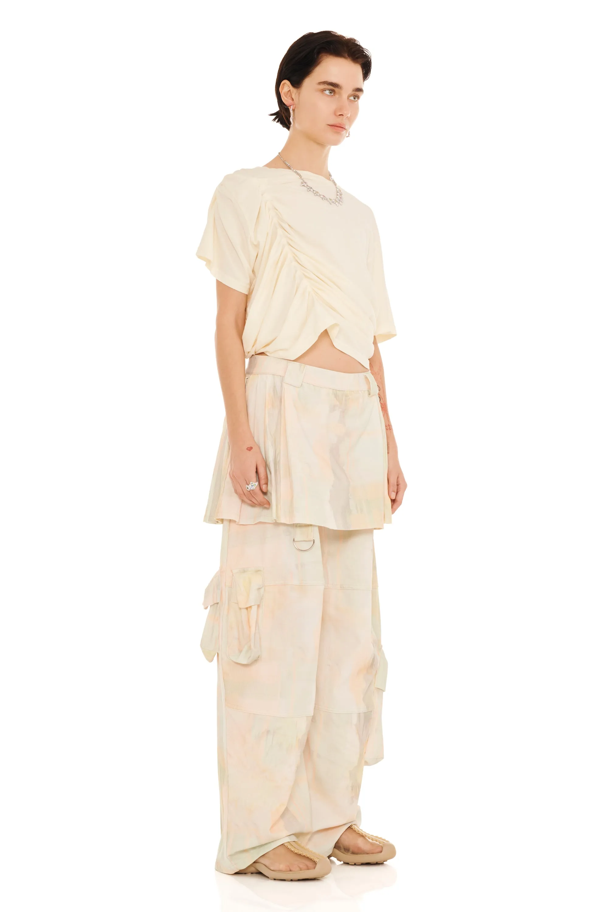 GUA SHA PLAID LAWN SKIRT CARGO PANT sold by Collina Strada product image thumbnail 5