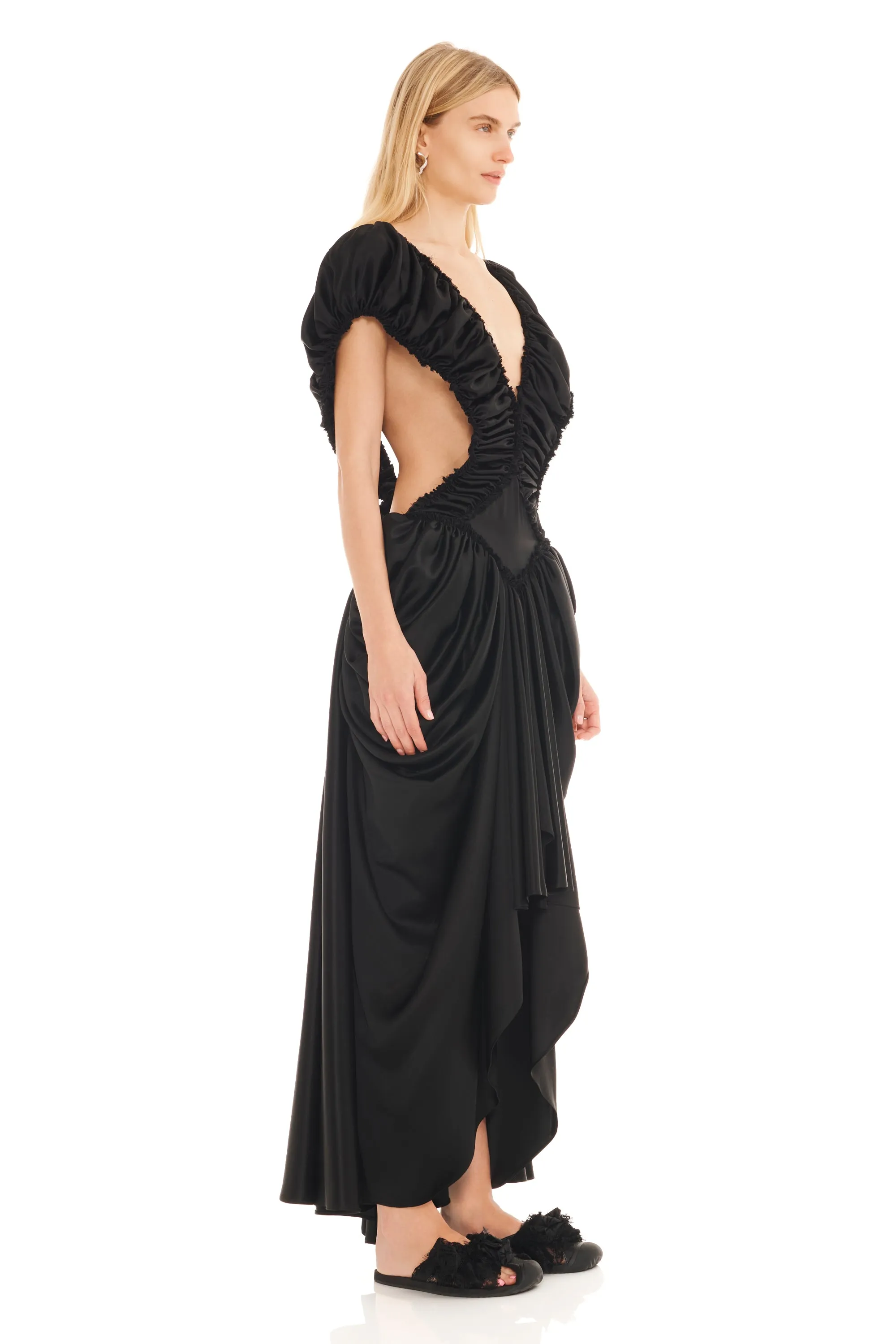 BLACK SATIN DIAMOND DRESS sold by Collina Strada product image thumbnail 5