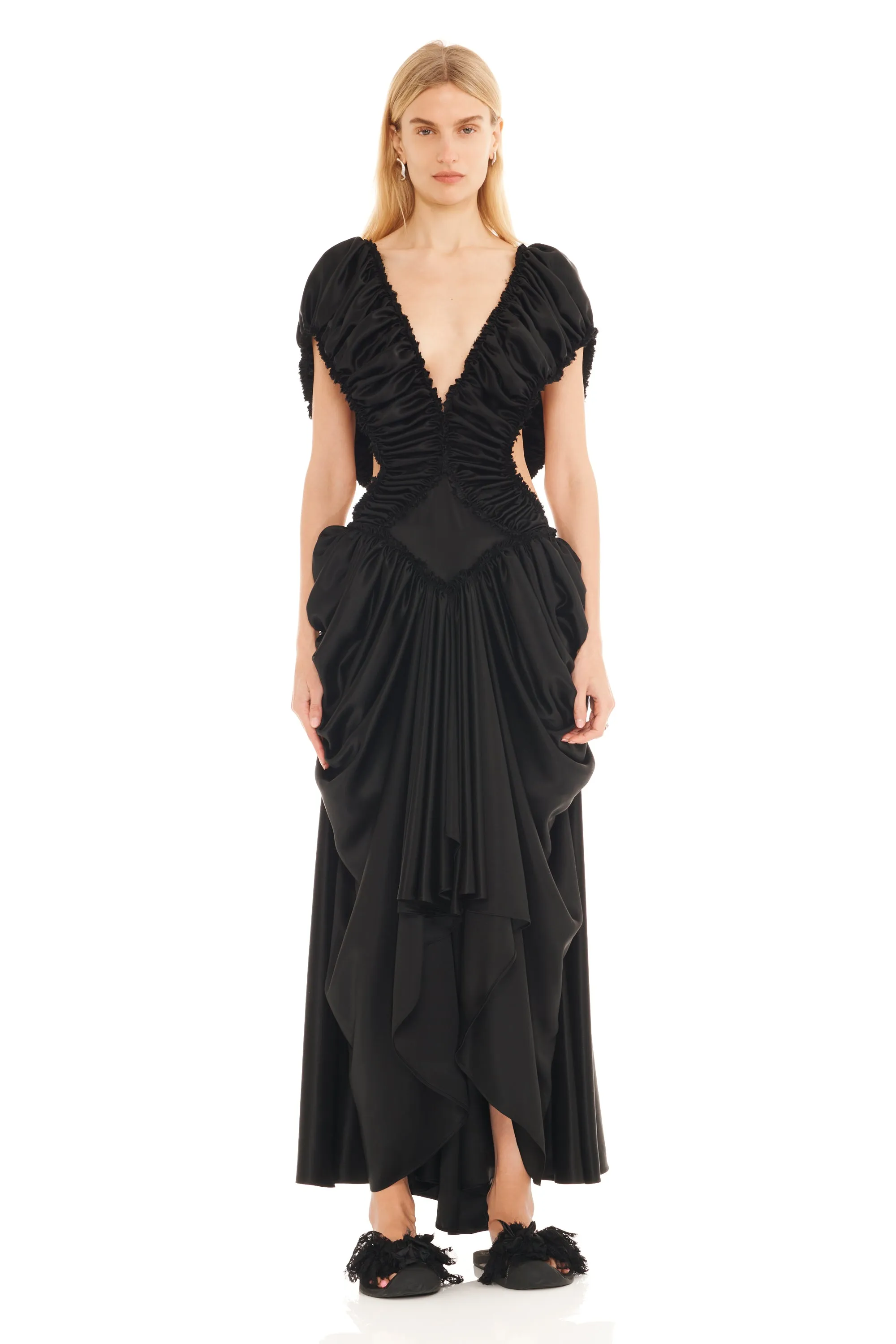 BLACK SATIN DIAMOND DRESS sold by Collina Strada