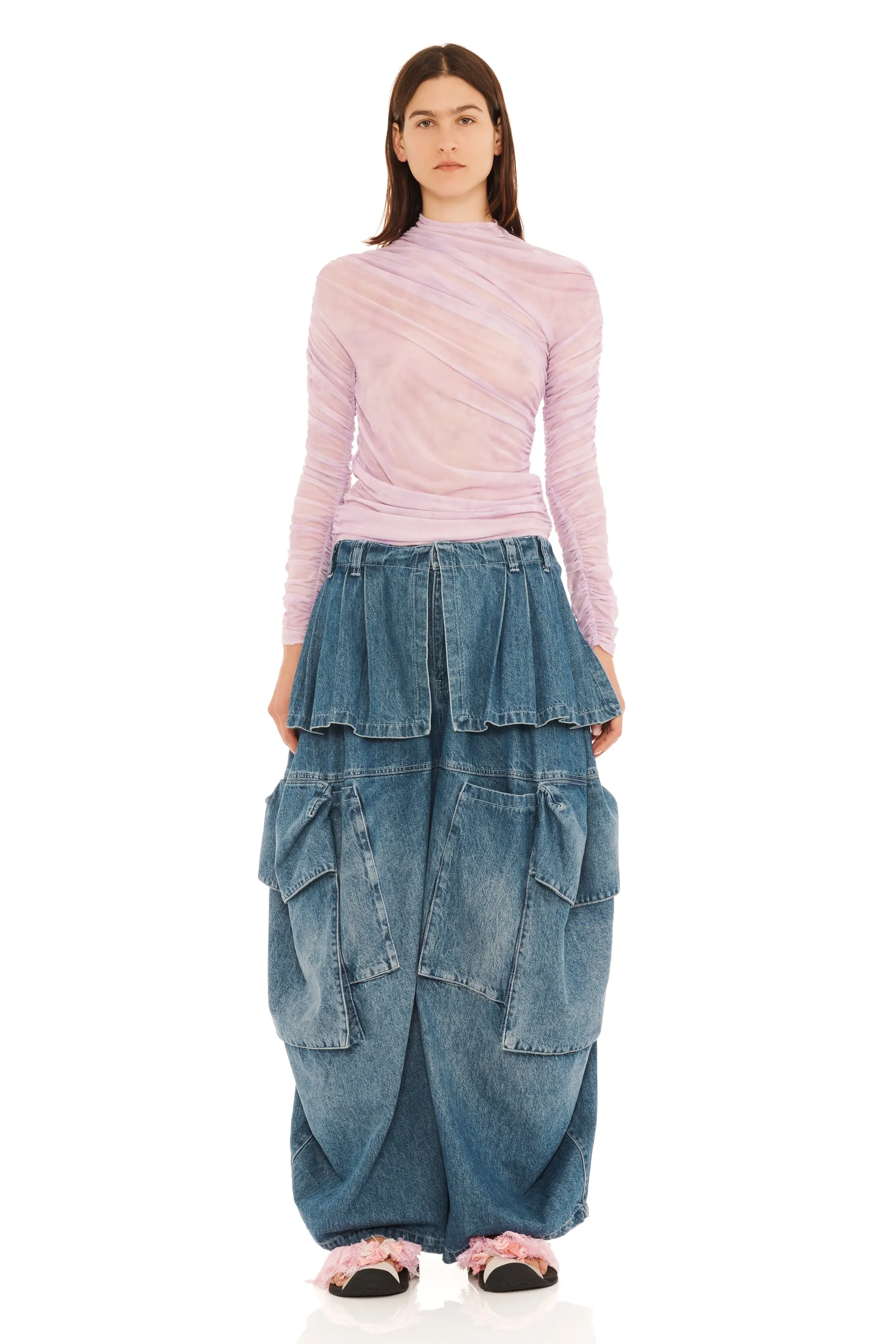 MID BLUE HAZEL CARGO PANT sold by Collina Strada product image thumbnail 5