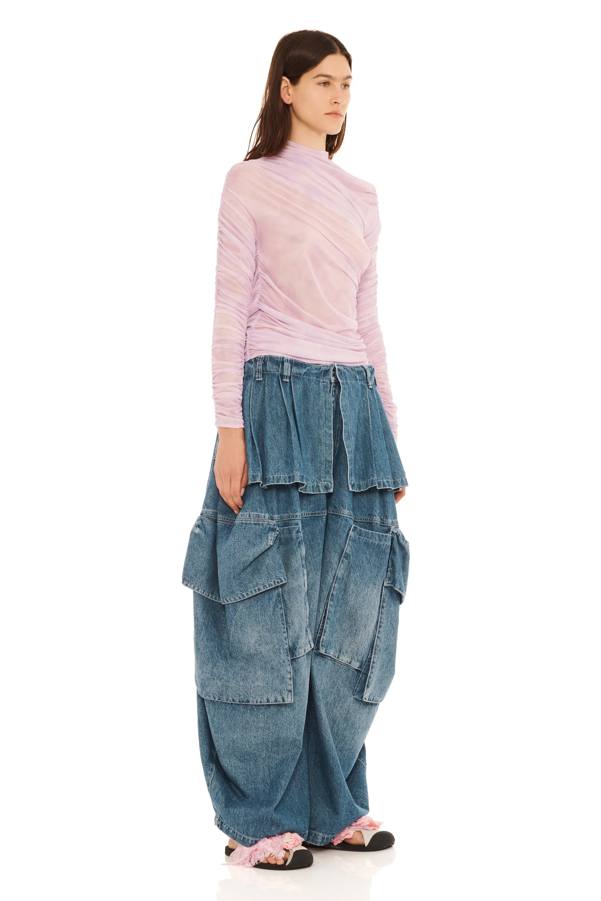 MID BLUE HAZEL CARGO PANT sold by Collina Strada product image thumbnail 4