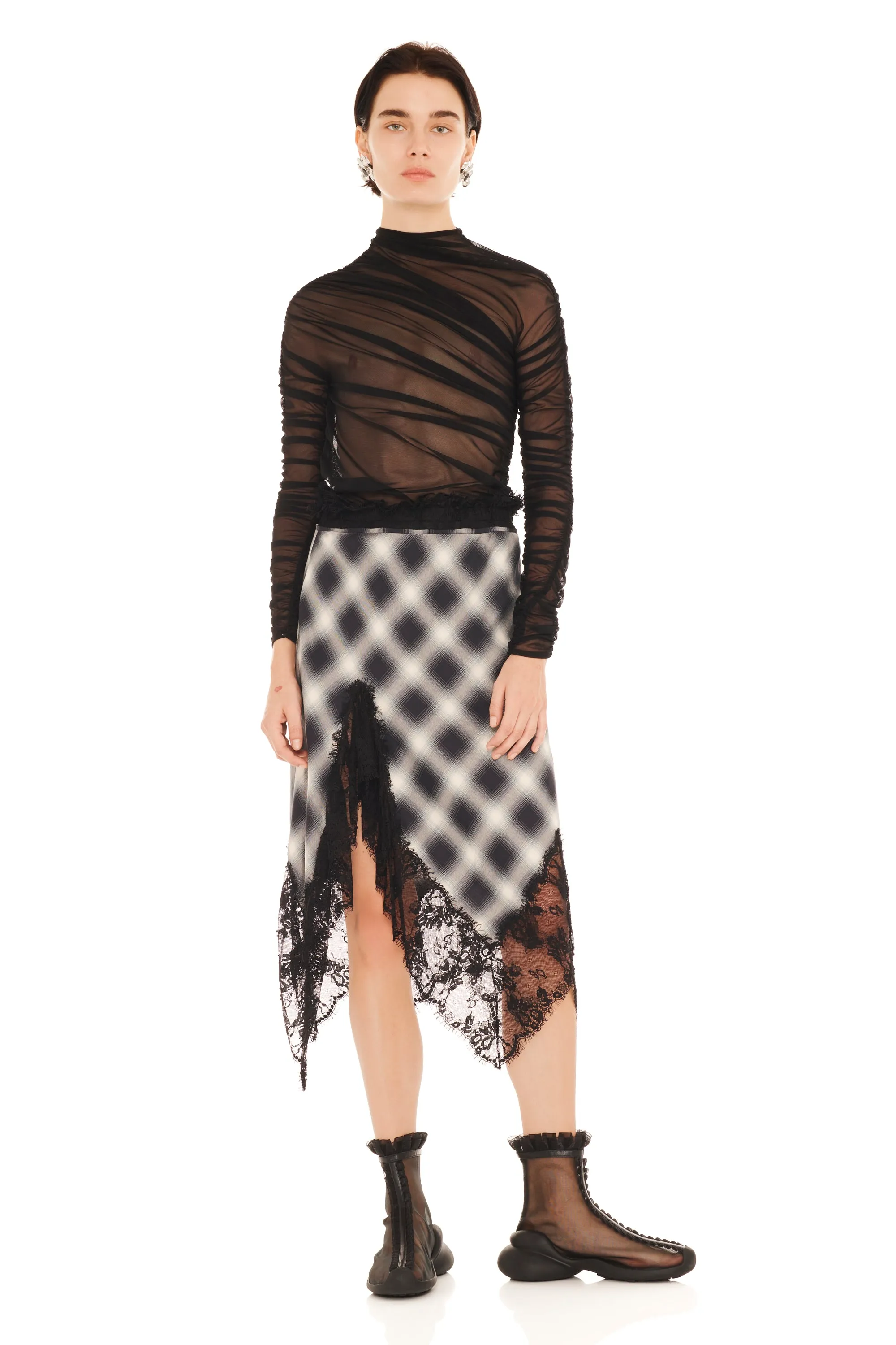 FOG PLAID WATERLILY SKIRT sold by Collina Strada