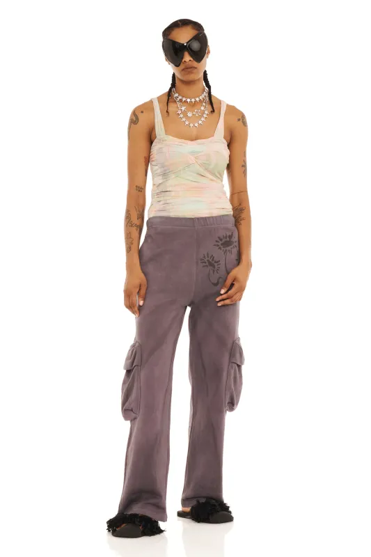 CHARCOAL DAISIES CARGO SWEATPANT made by Collina Strada