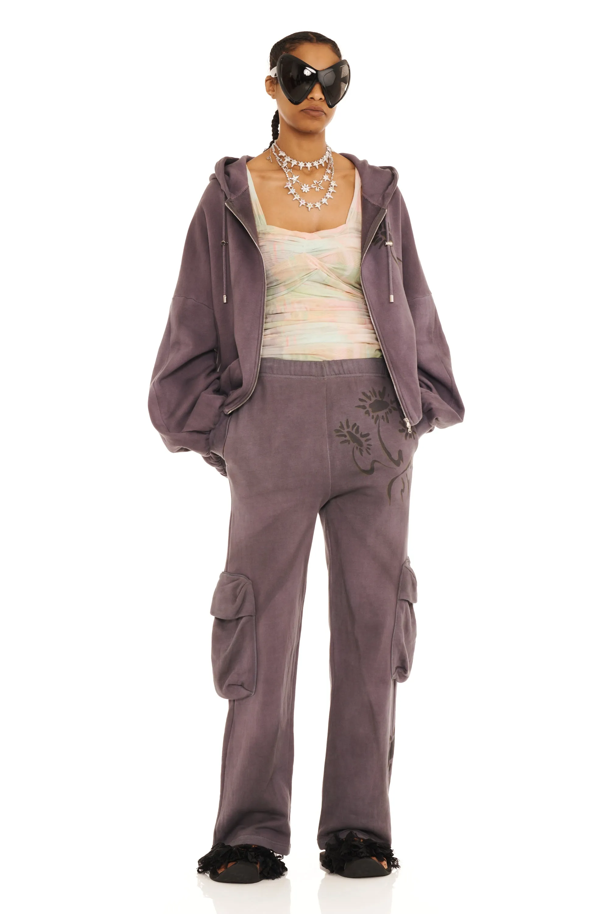 CHARCOAL DAISIES CARGO SWEATPANT sold by Collina Strada product image thumbnail 3