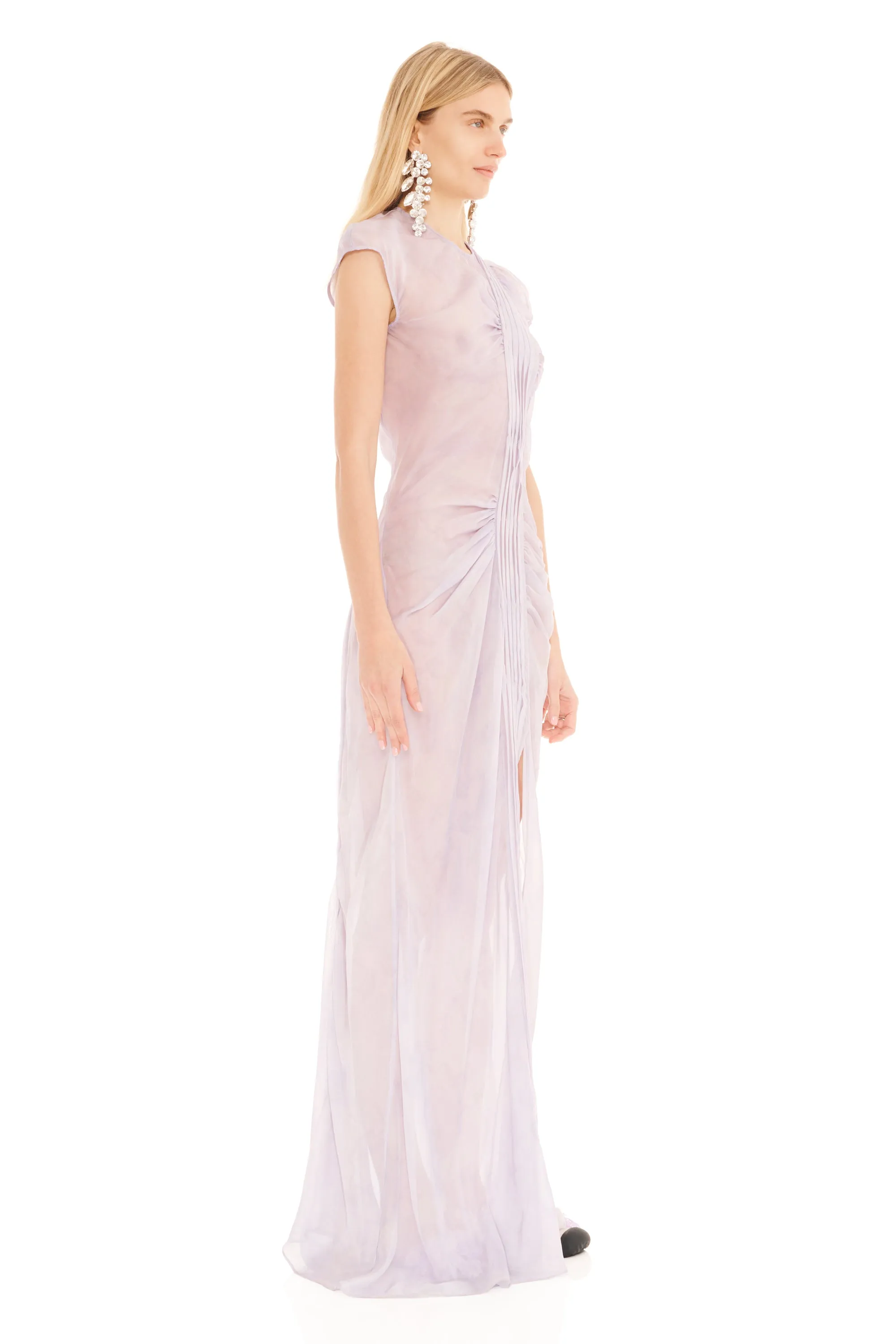 LILAC FLORAL SCRIBBLE OYINDA DRESS sold by Collina Strada product image thumbnail 4