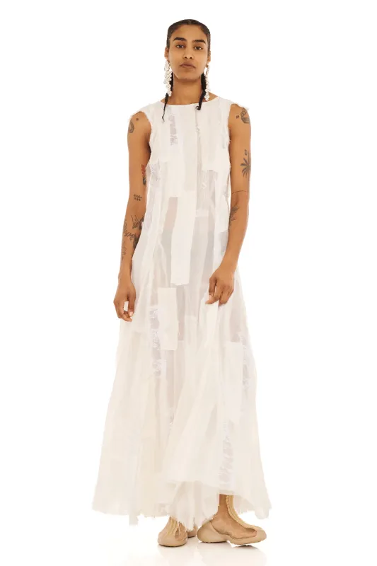 WHITE DEADSTOCK PRIMROSE DRESS made by Collina Strada