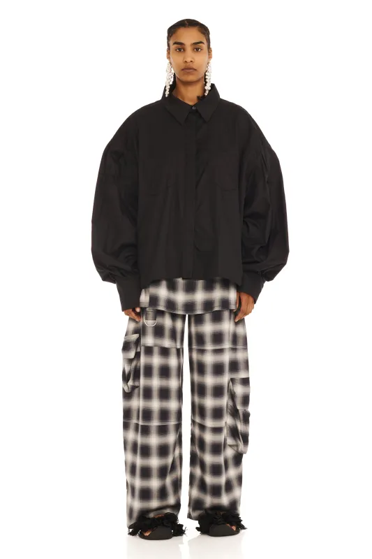 BLACK CHASON BUTTON UP made by Collina Strada