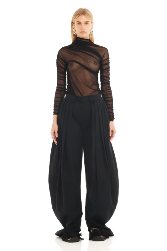 BLACK DENIM SIMONE PANT made by Collina Strada