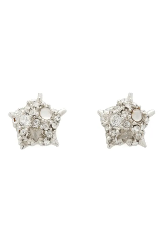 SILVER CLEAR STARLETTE STUDS made by Collina Strada